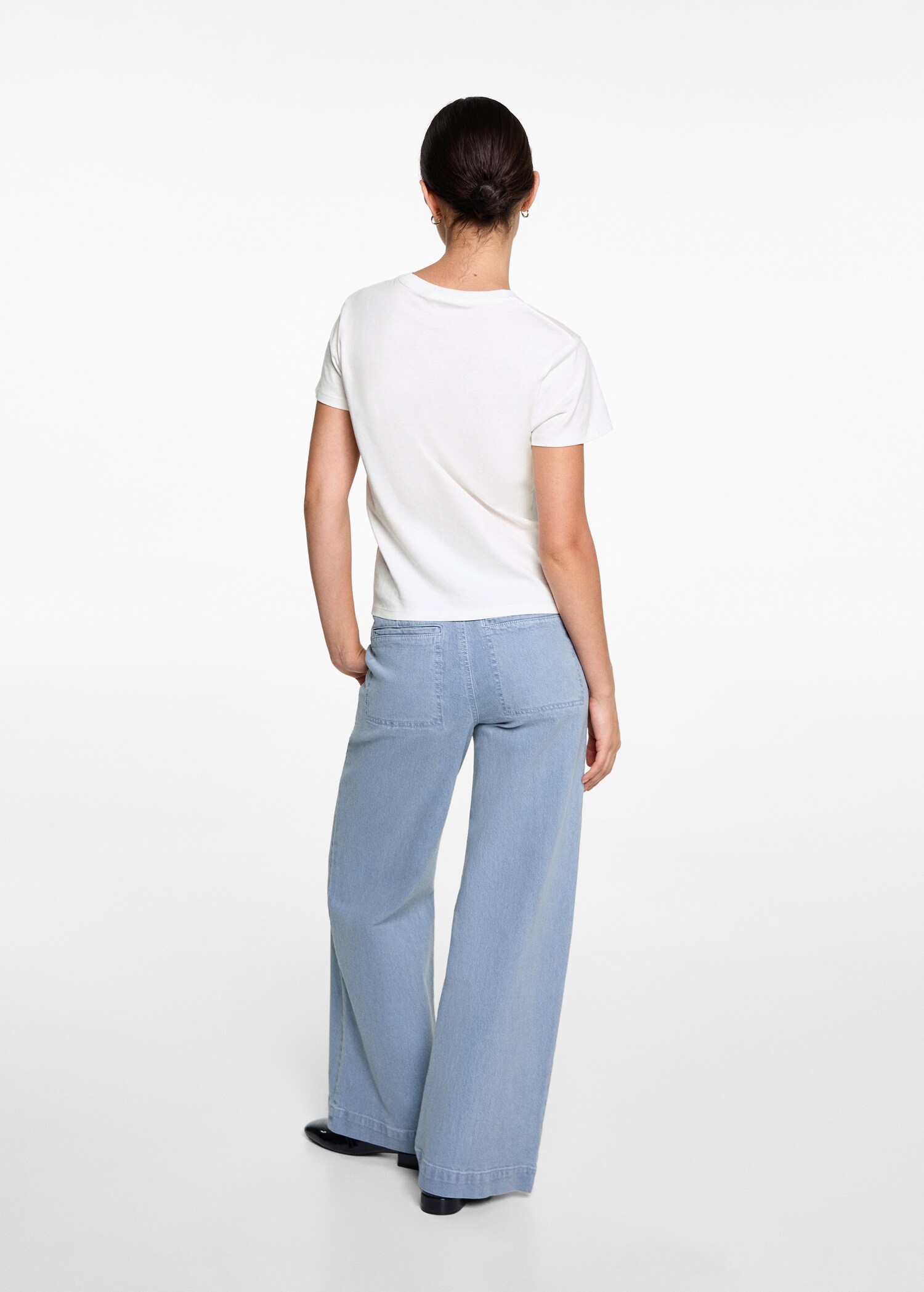 Culotte jeans with pockets - Reverse of the article