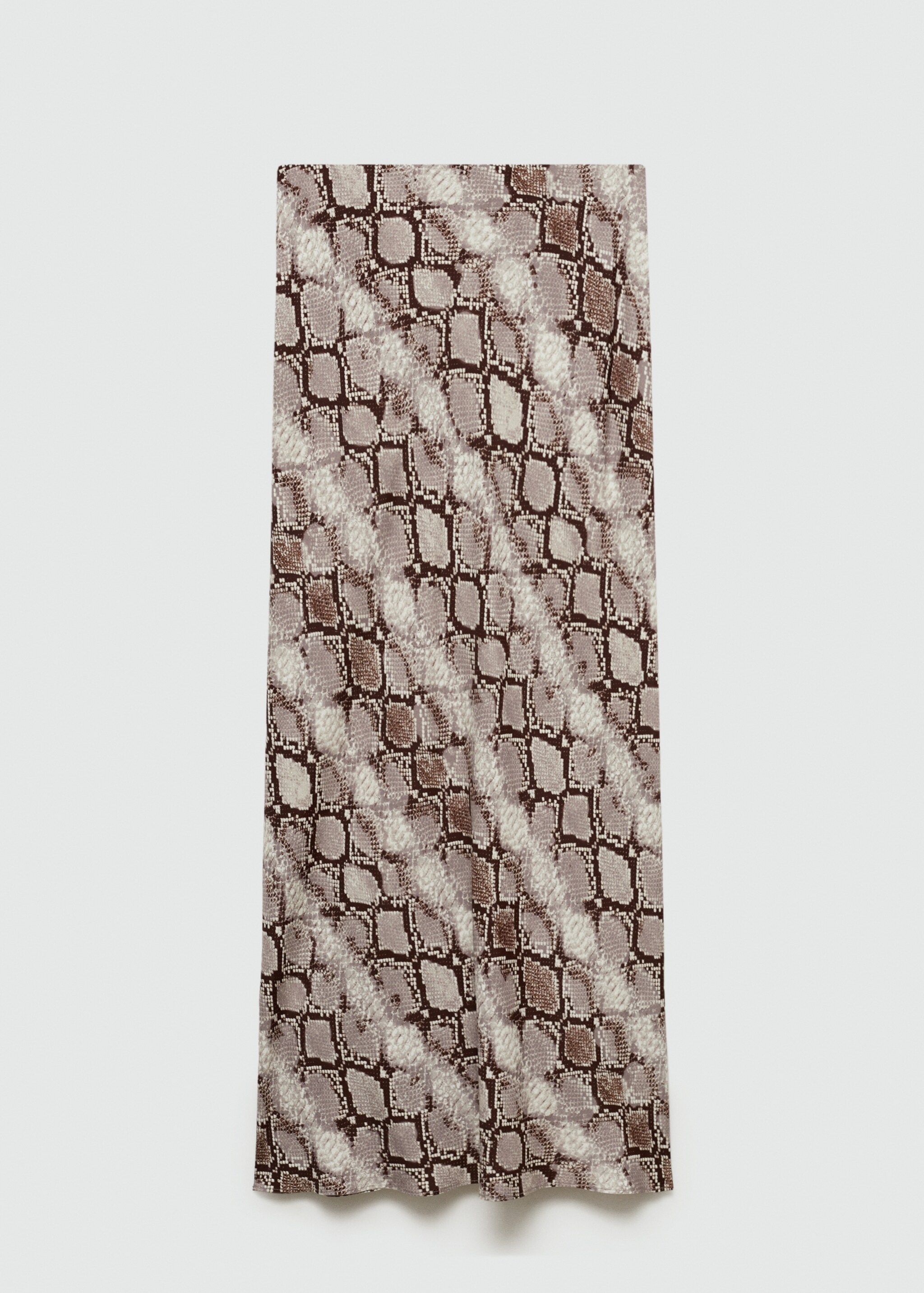 Langer Rock mit Animal-Print - Artikel ohne Model, Braun. Ref: 77077674-00.