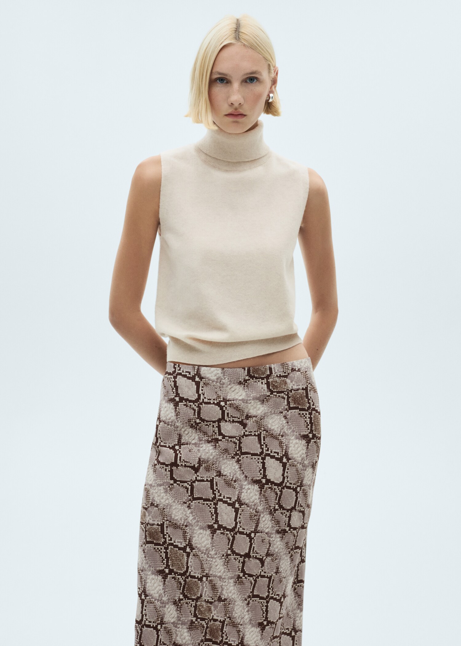 Long animal-print skirt - Details of the article 1