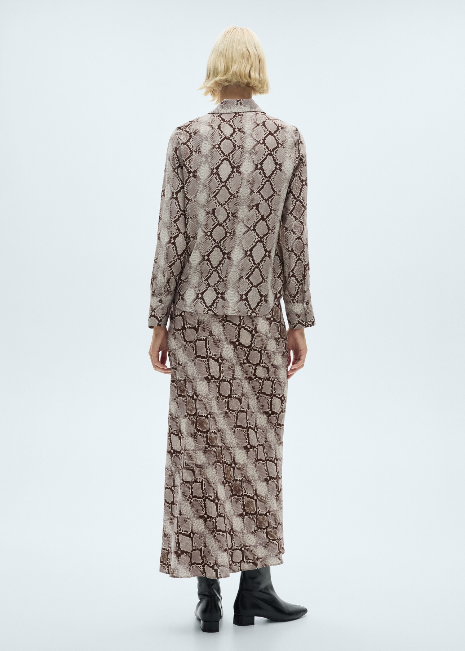 Long animal-print skirt - Reverse of the article