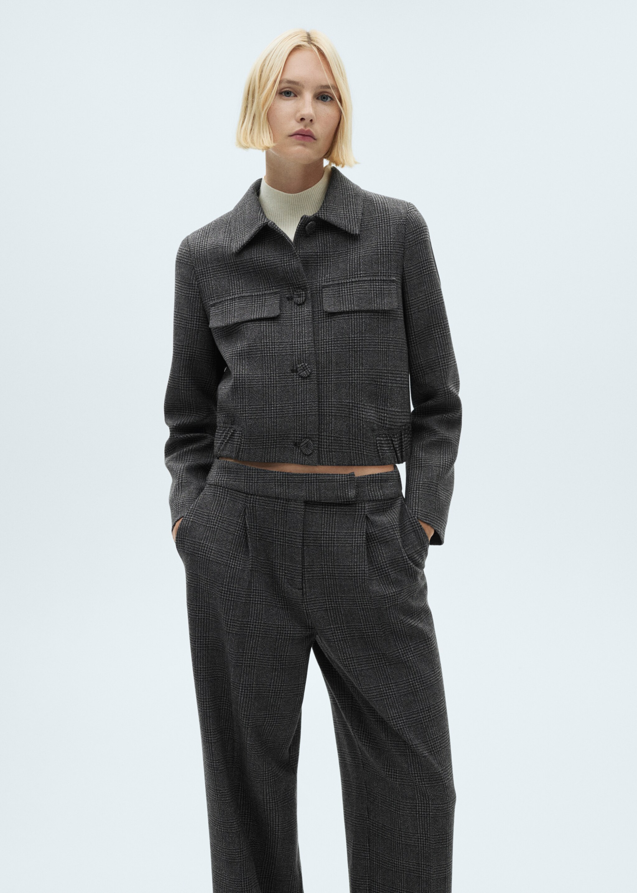 Gerade Tweed-Hose - Detail des Artikels 1, Schwarz. Ref: 77077676-00.