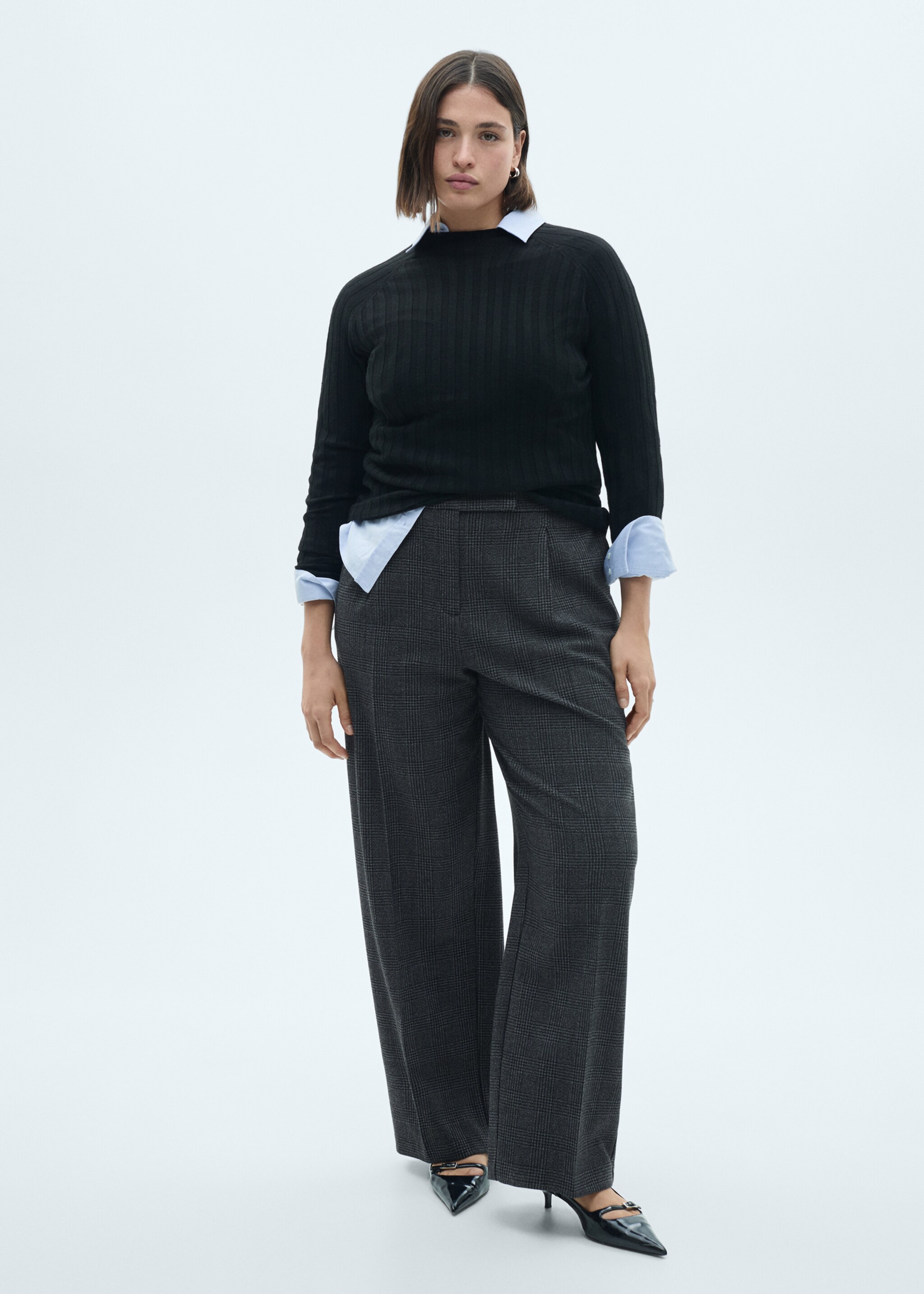Gerade Tweed-Hose - Detail des Artikels 3, Schwarz. Ref: 77077676-00.