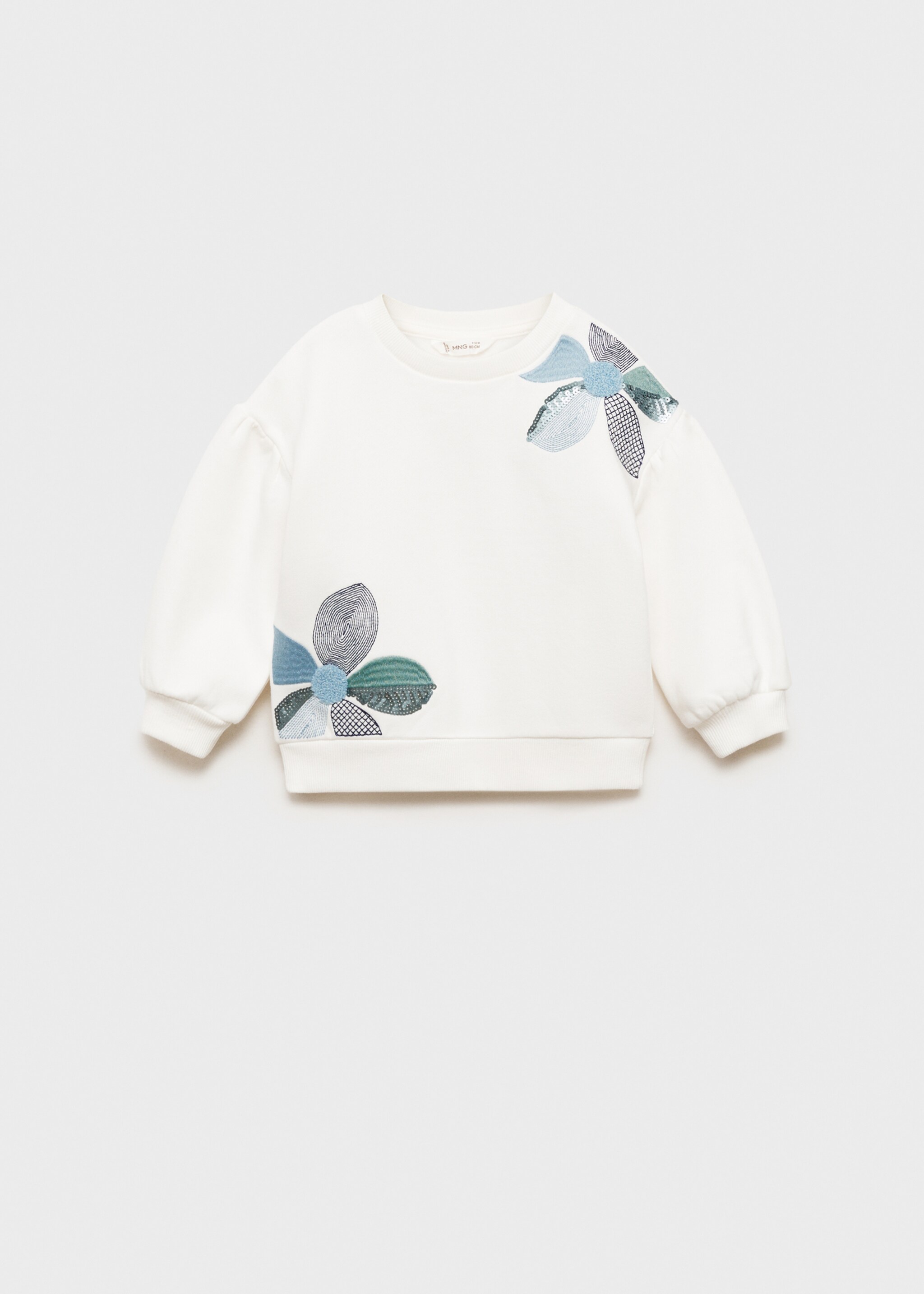 Sweatshirt mit floraler Stickerei - Artikel ohne Model