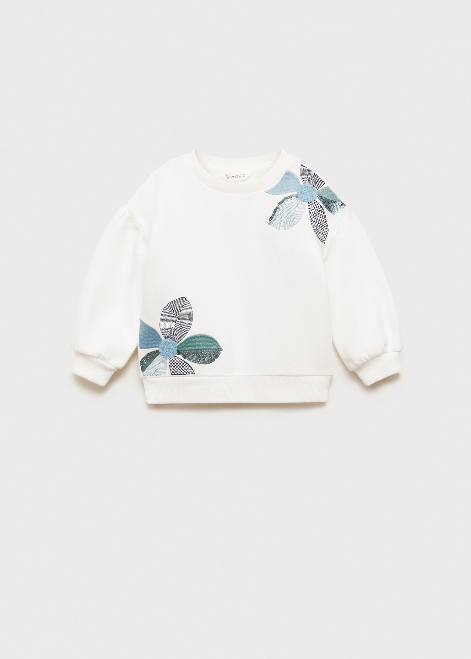 Sweatshirt mit floraler Stickerei - Artikel ohne Model