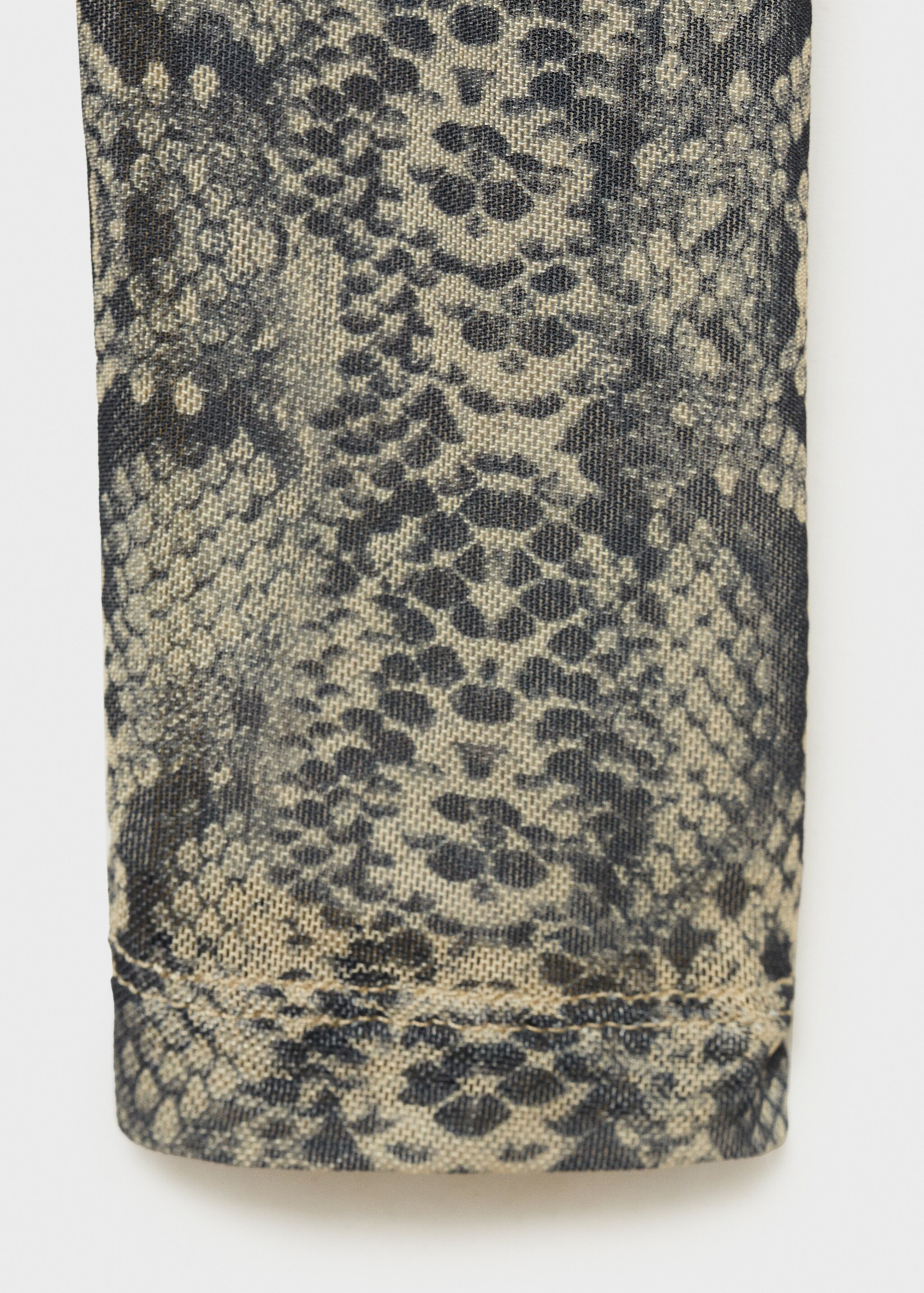 Animal print perkins neck t-shirt - Details of the article 0, Grey. Ref: 77077679-00.