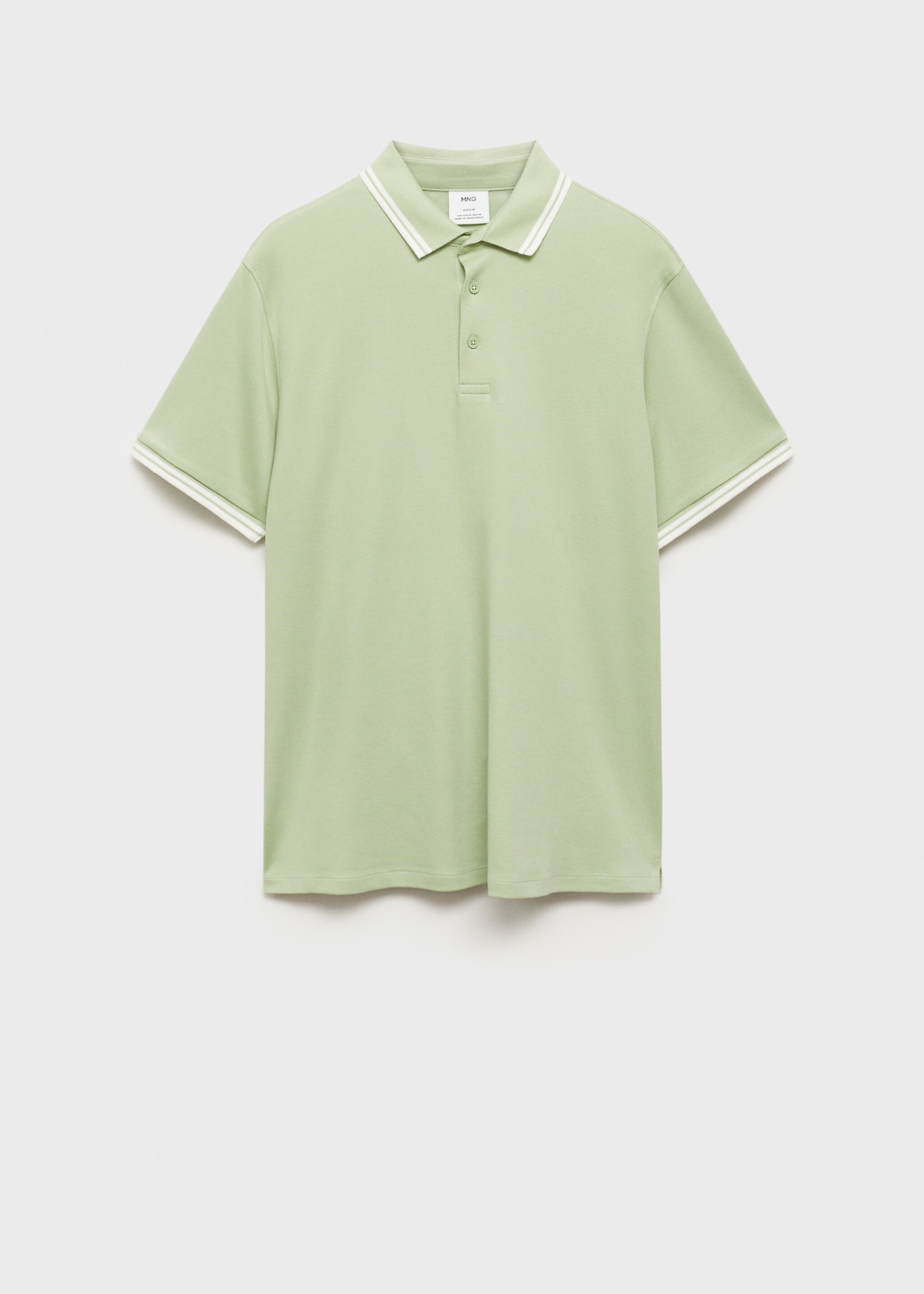 100% cotton polo shirt with contrast piping - Article without model