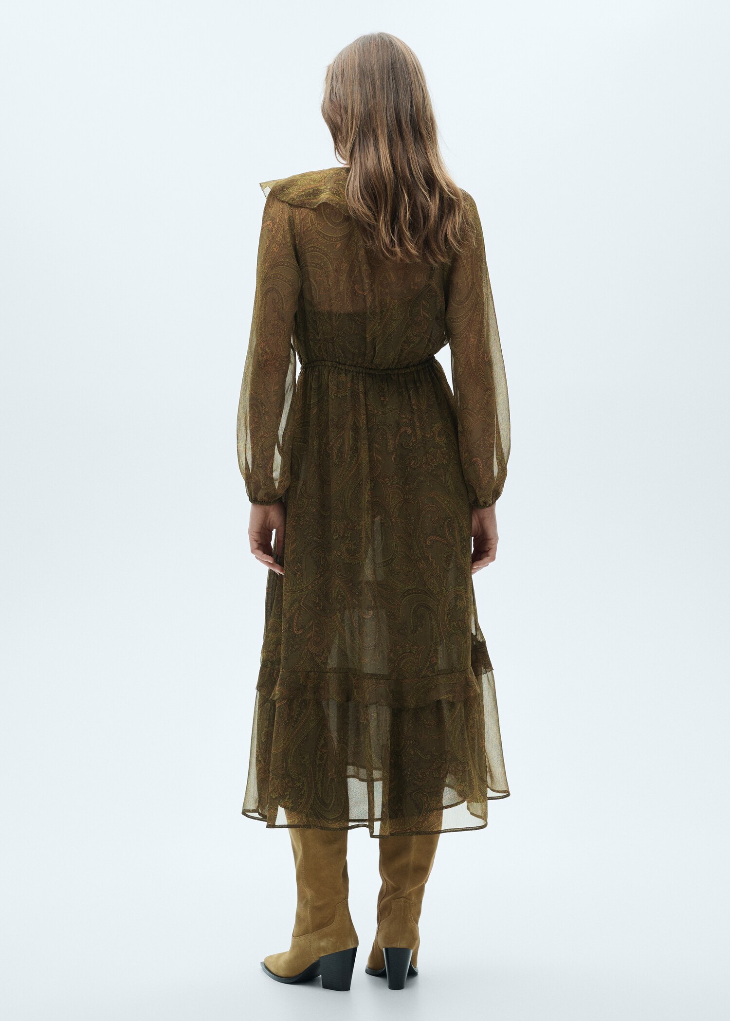 Ruffled paisley-print dress - Reverse of the article