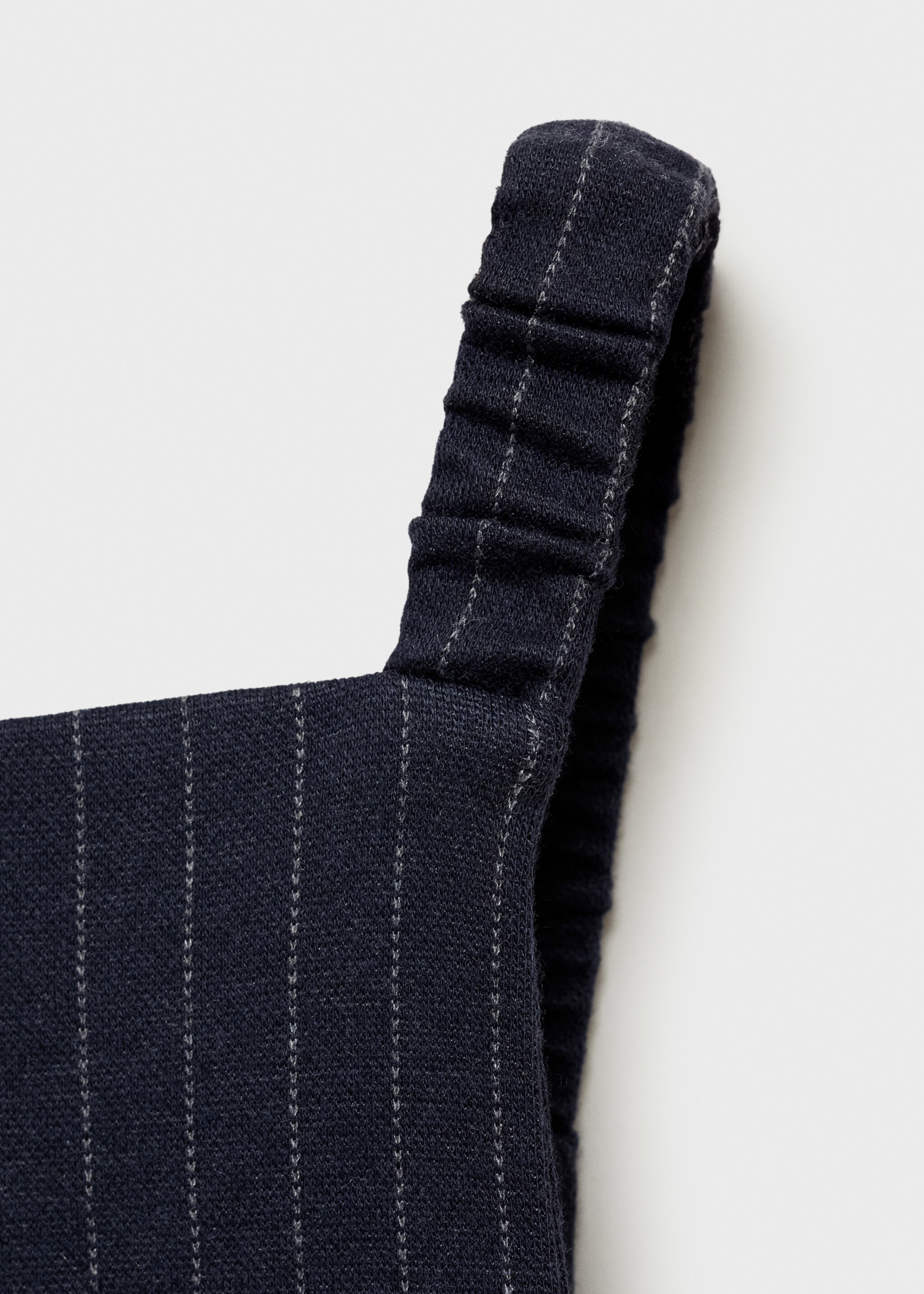 Langer Streifenoverall - Detail des Artikels 8, Dunkles Marineblau. Ref: 77077688-00.