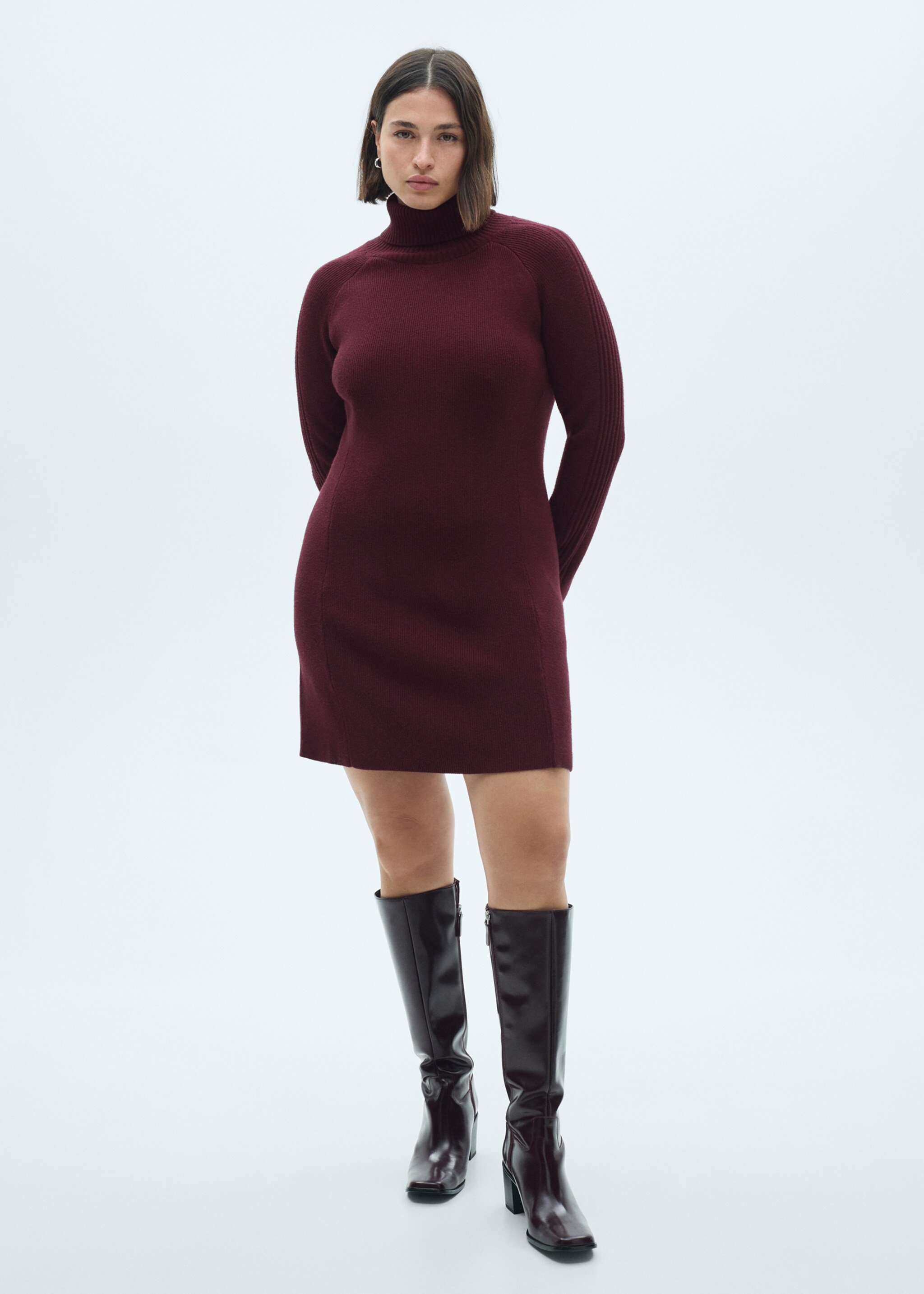 Vestit curt punt coll girat - Detall de l'article 3, Grana. Ref: 77077689-00.