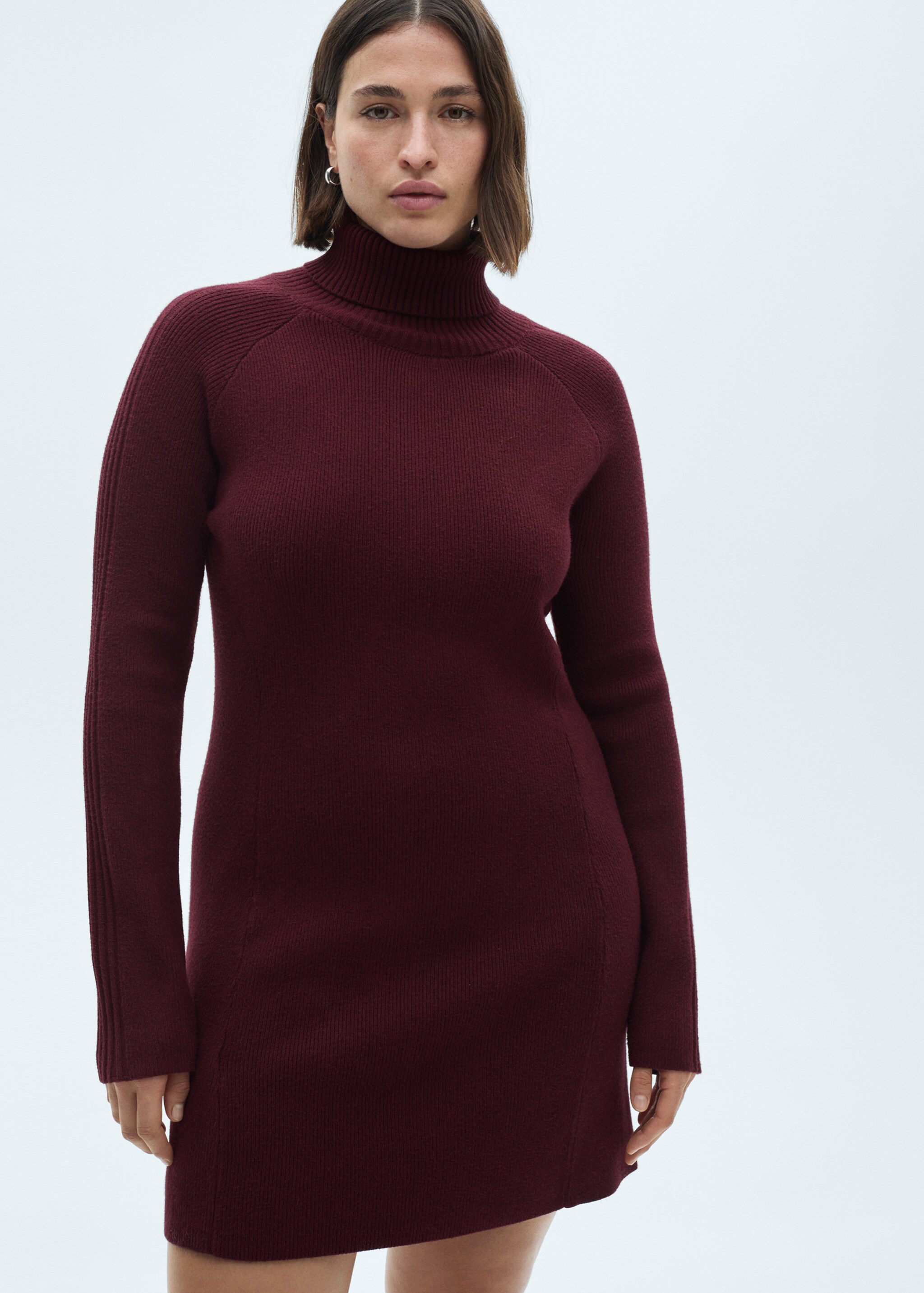 Vestit curt punt coll girat - Detall de l'article 5, Grana. Ref: 77077689-00.