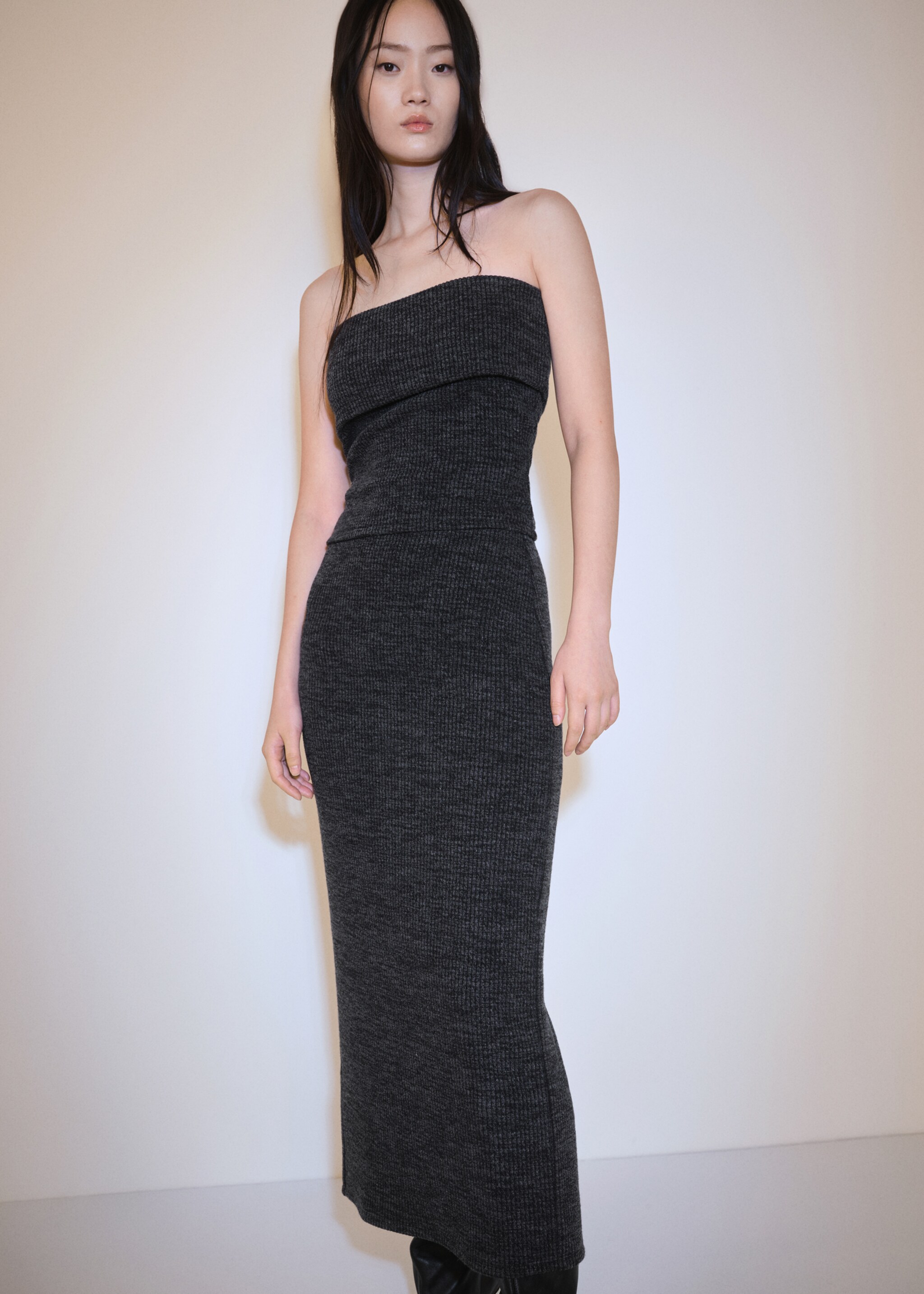 Top escot girat - Pla mig, Gris. Ref: 77077691-00.