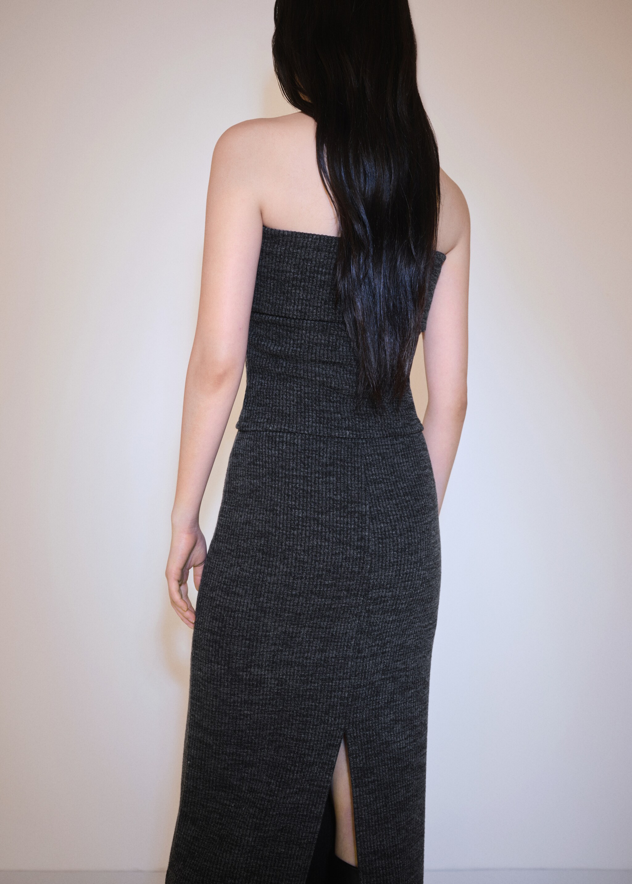 Top escot girat - Revers de l'article, Gris. Ref: 77077691-00.