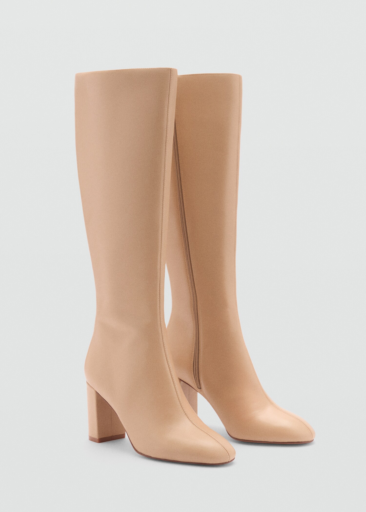 Leather boots with tall leg - Medium plane