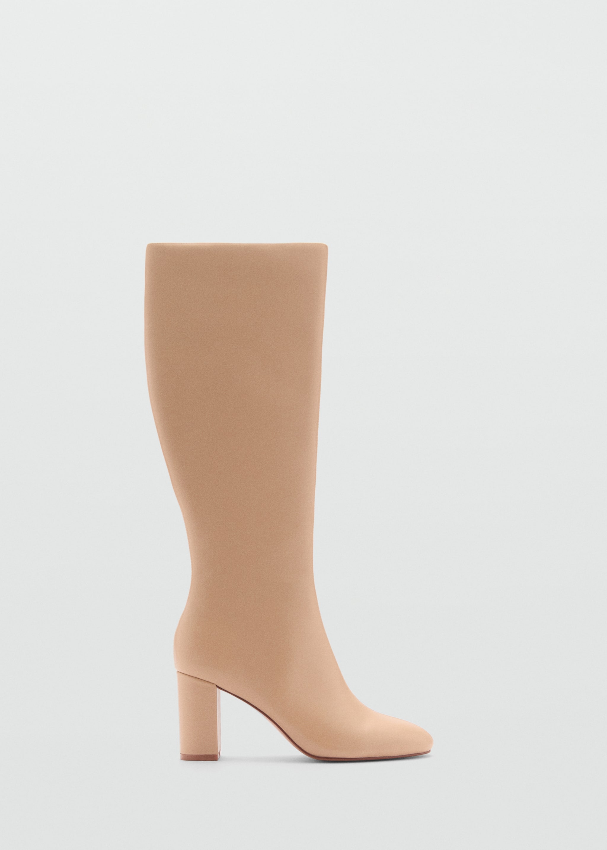 Leather boots with tall leg - Article without model, Medium Brown. Ref: 77077694-00.
