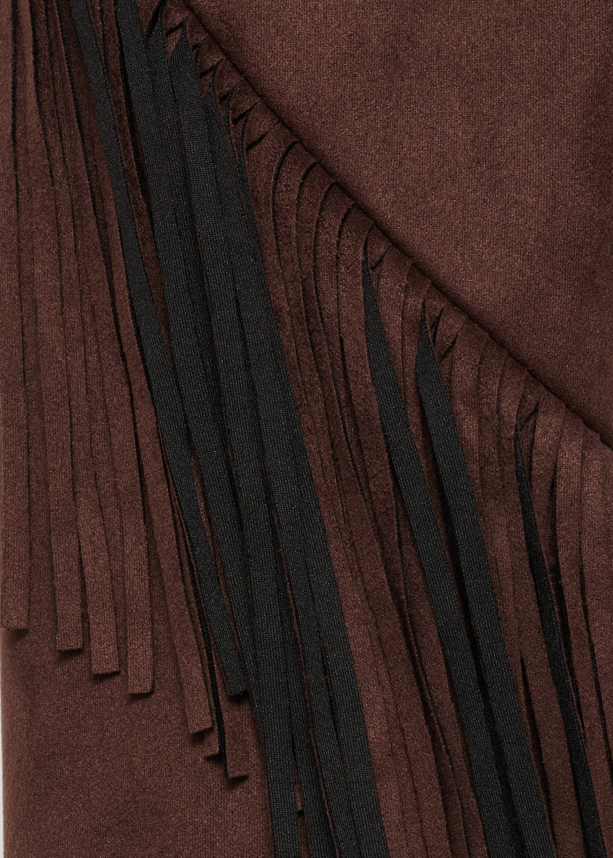 Fransenjacke mit Wildledereffekt - Detail des Artikels 0, Schokolade. Ref: 77077695-00.