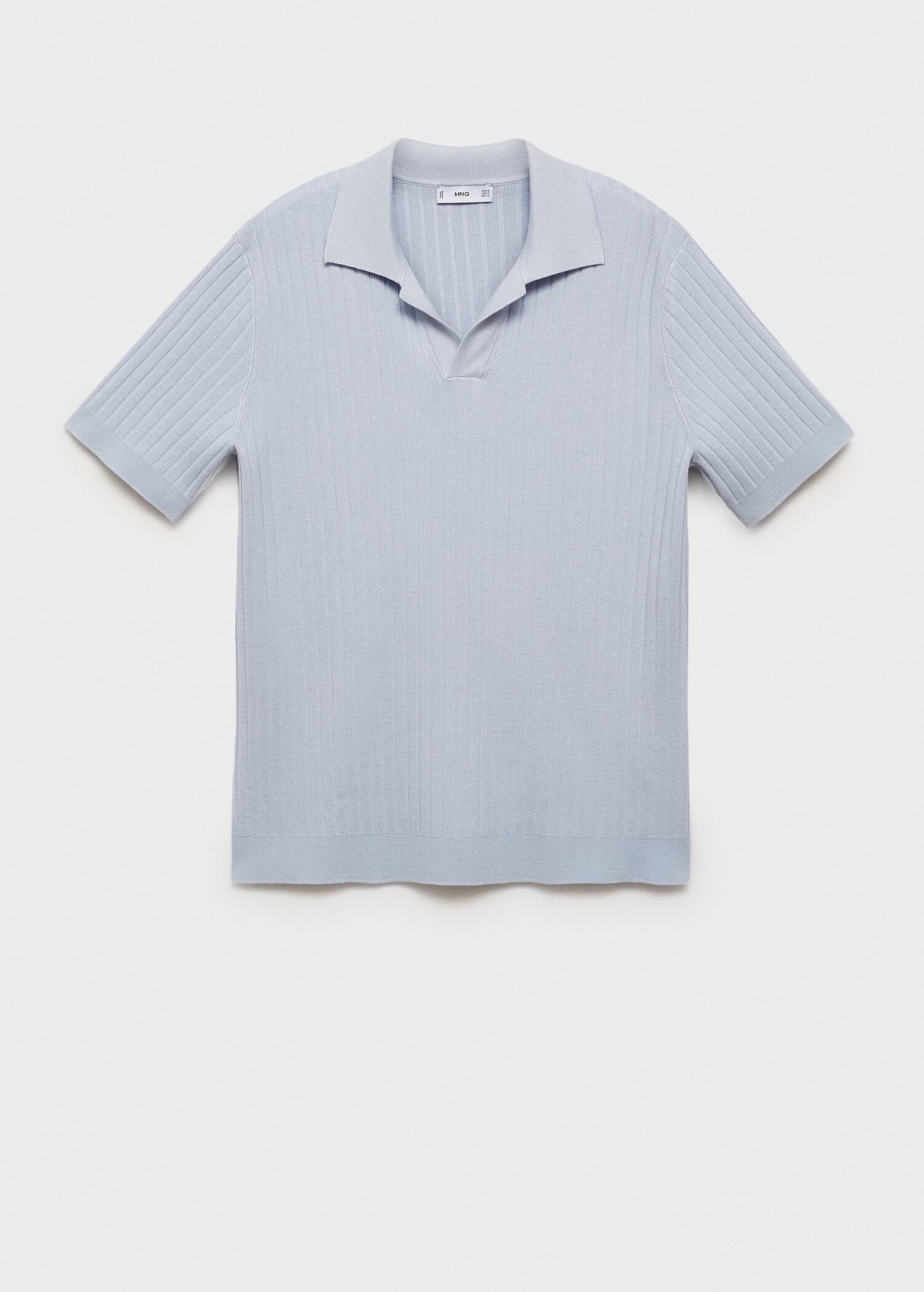 Fine rib-knit polo shirt - Article without model