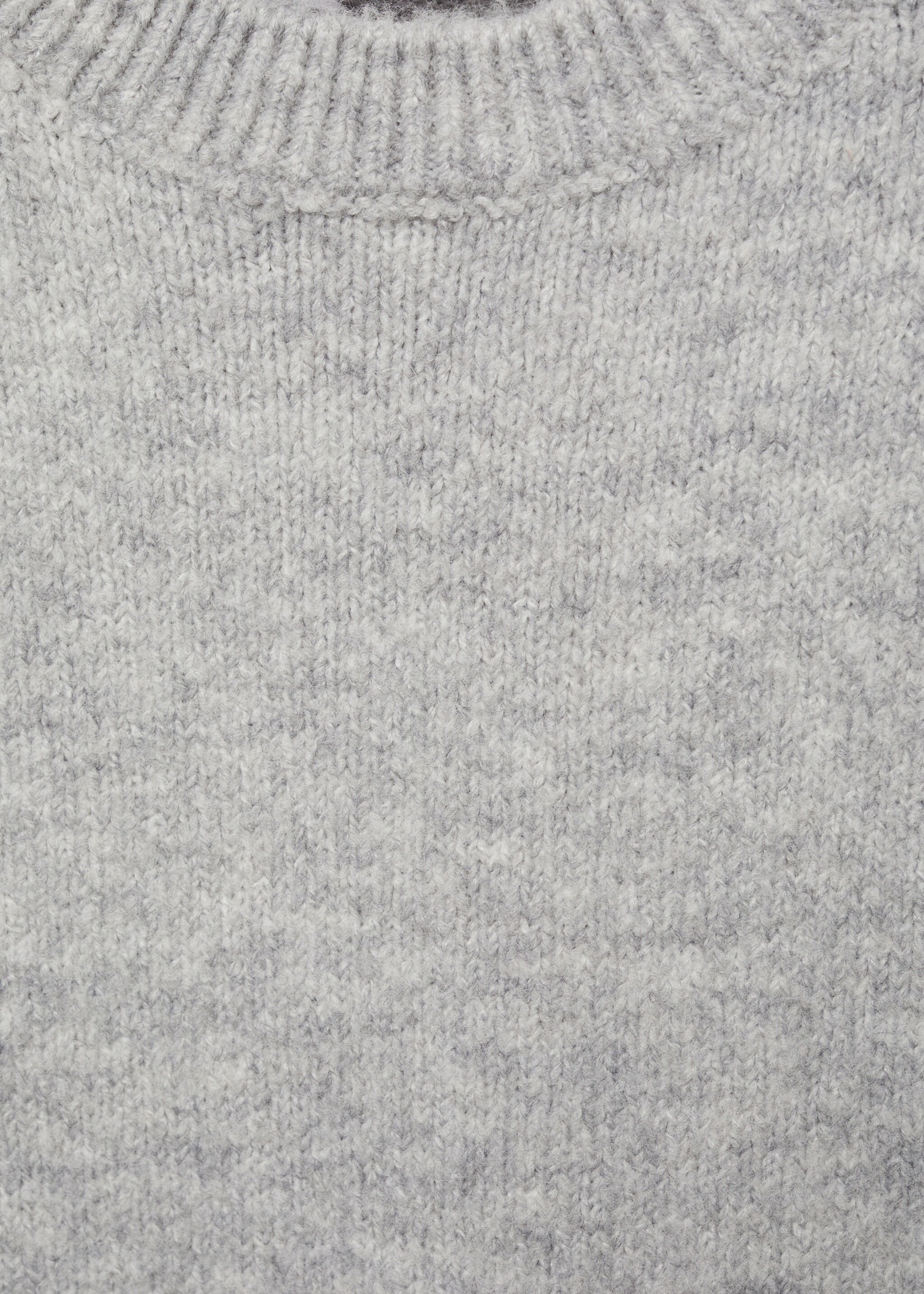 Puffed sleeves knit dress - Details of the article 8, Medium Heather Grey. Ref: 77077708-00.