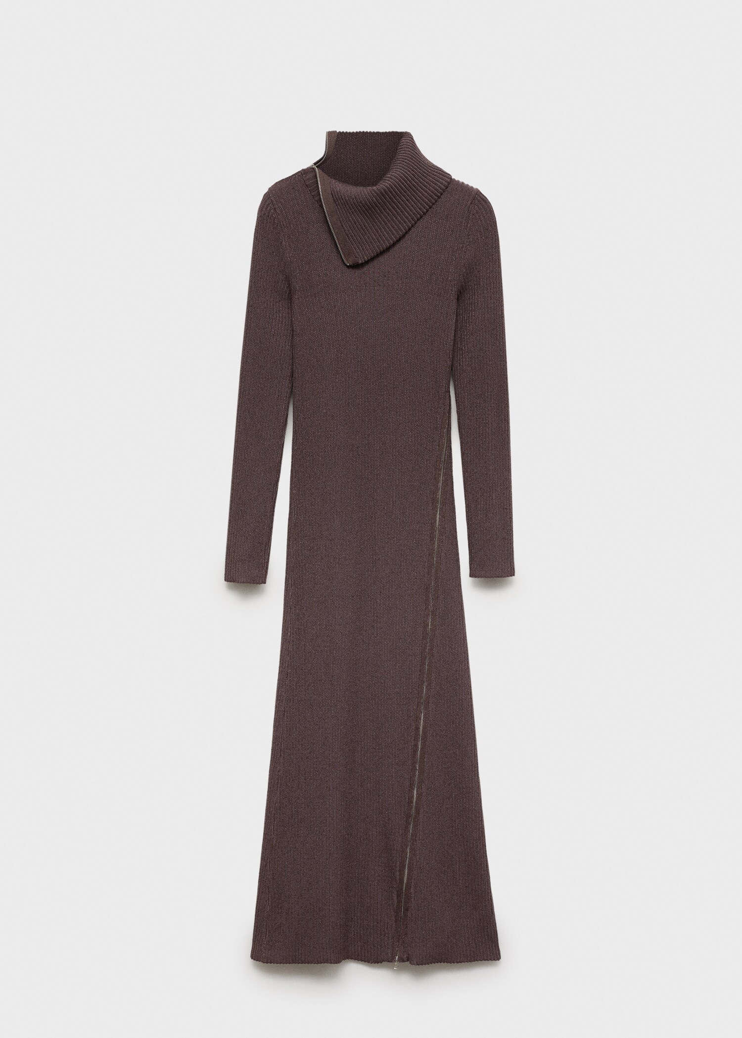 Geripptes Kleid mit Reverskragen - Artikel ohne Model