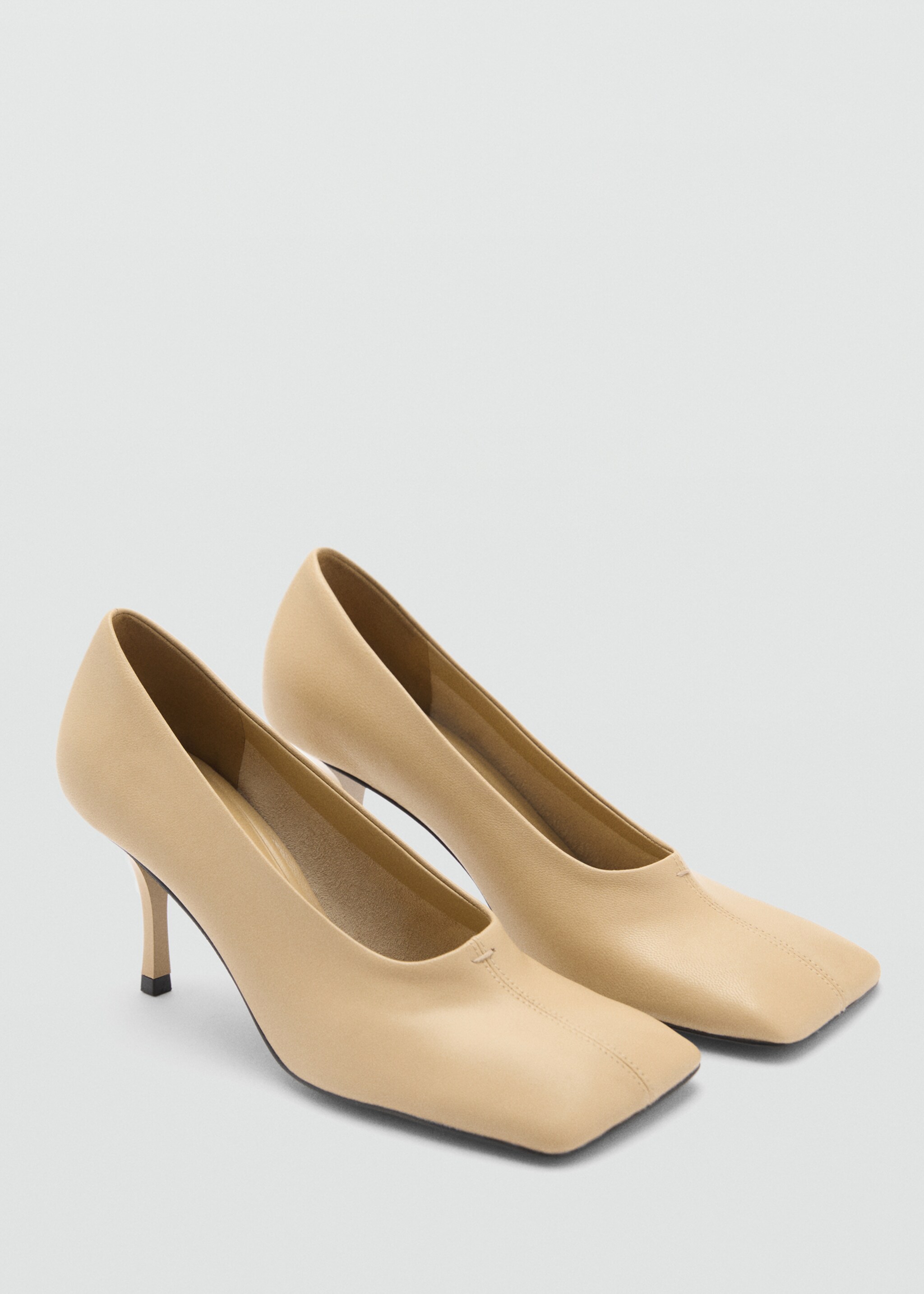 Square toe leather shoe - Medium plane, Medium Brown. Ref: 77077712-00.