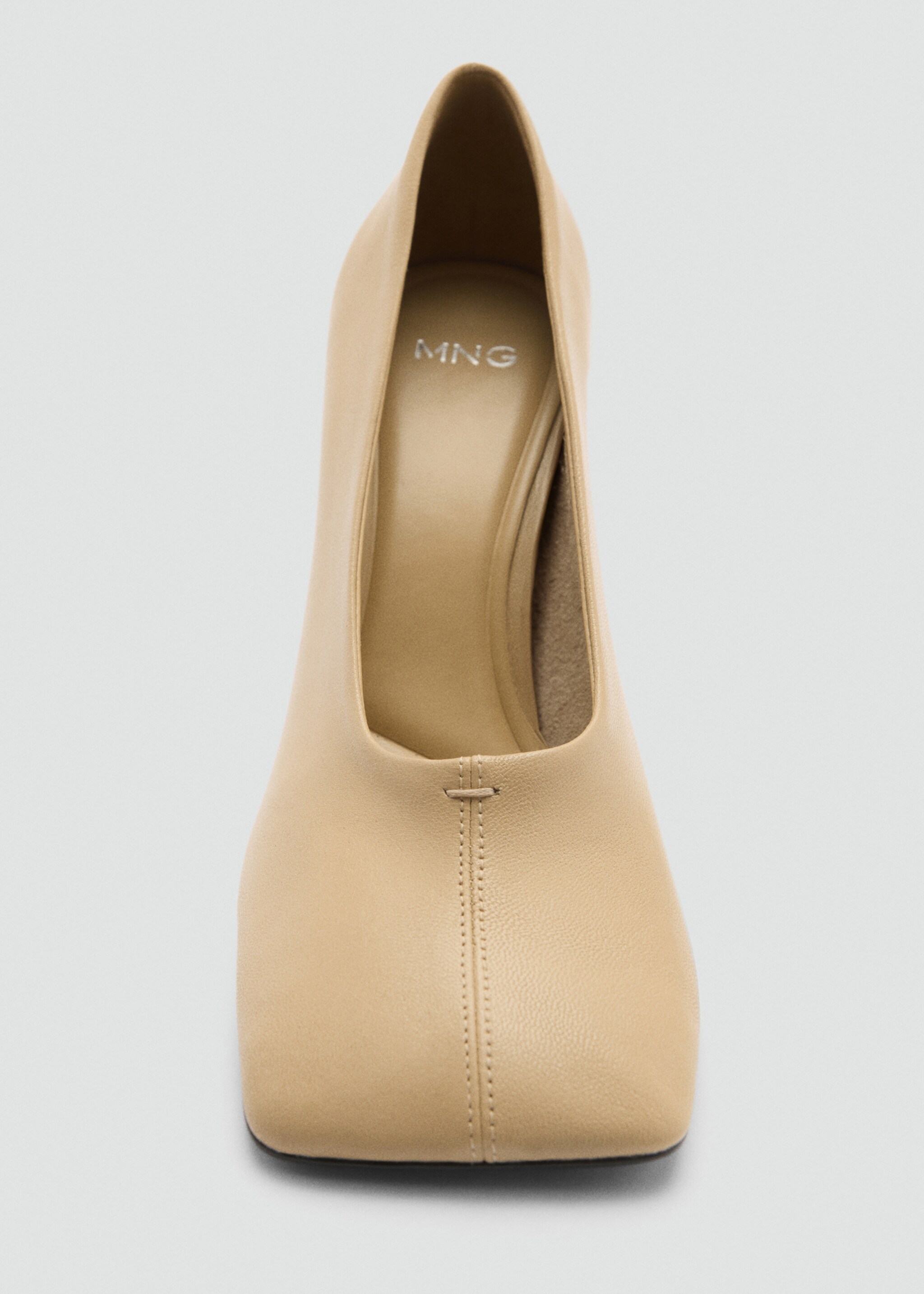 Square toe leather shoe - Details of the article 2, Medium Brown. Ref: 77077712-00.