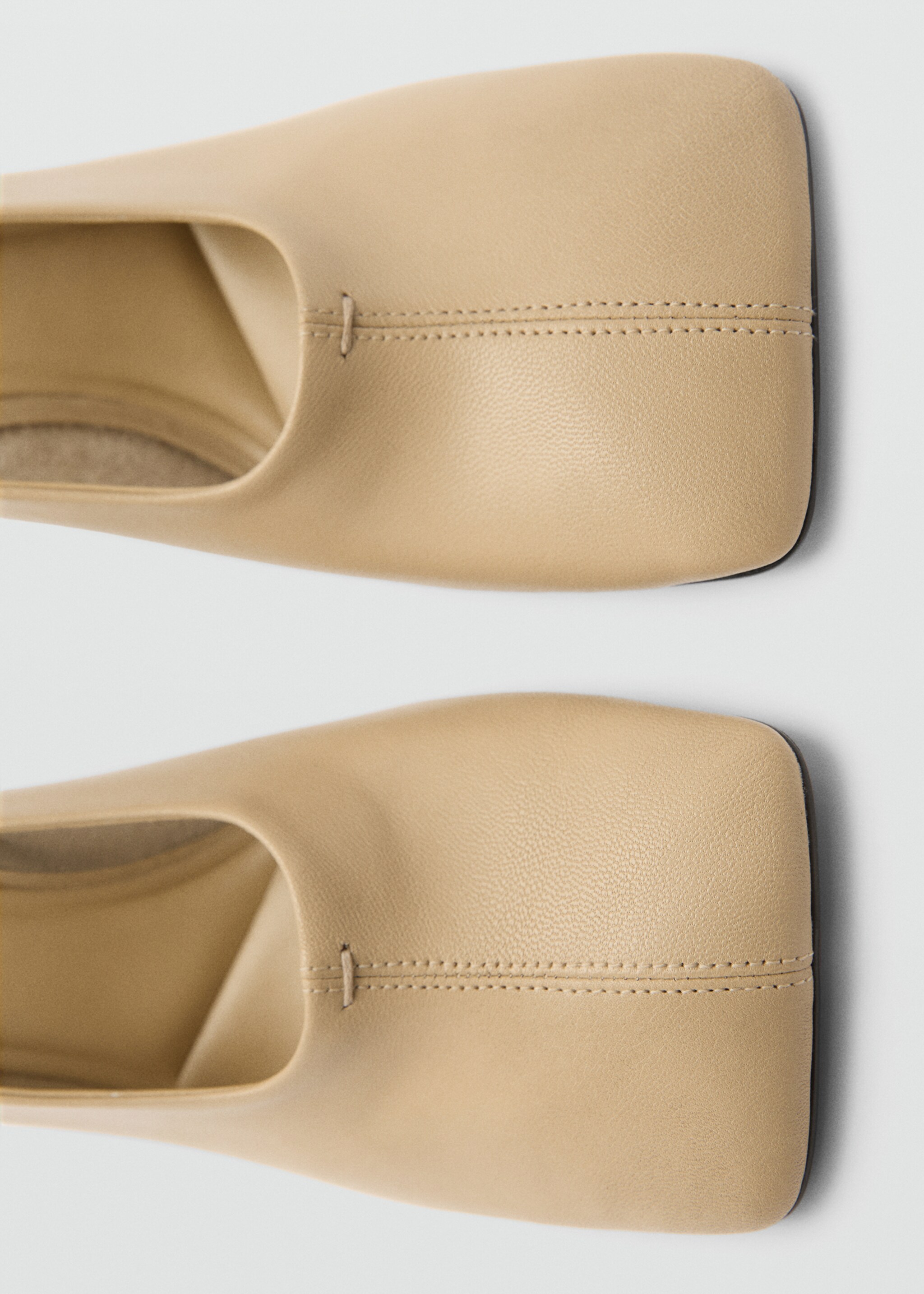 Square toe leather shoe - Details of the article 3, Medium Brown. Ref: 77077712-00.