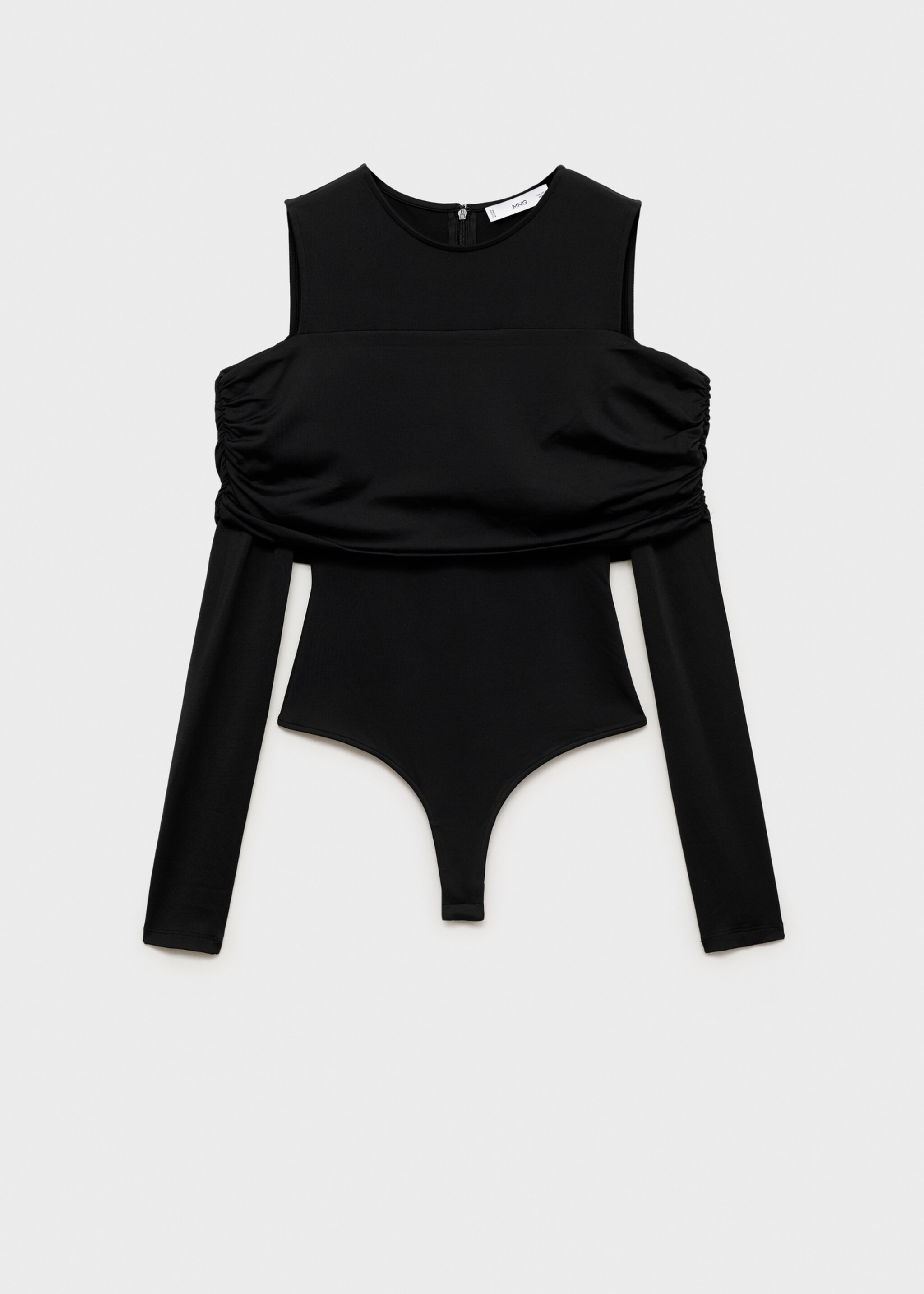 Combined bare shoulder bodysuit - Article without model, Black. Ref: 77077719-00.