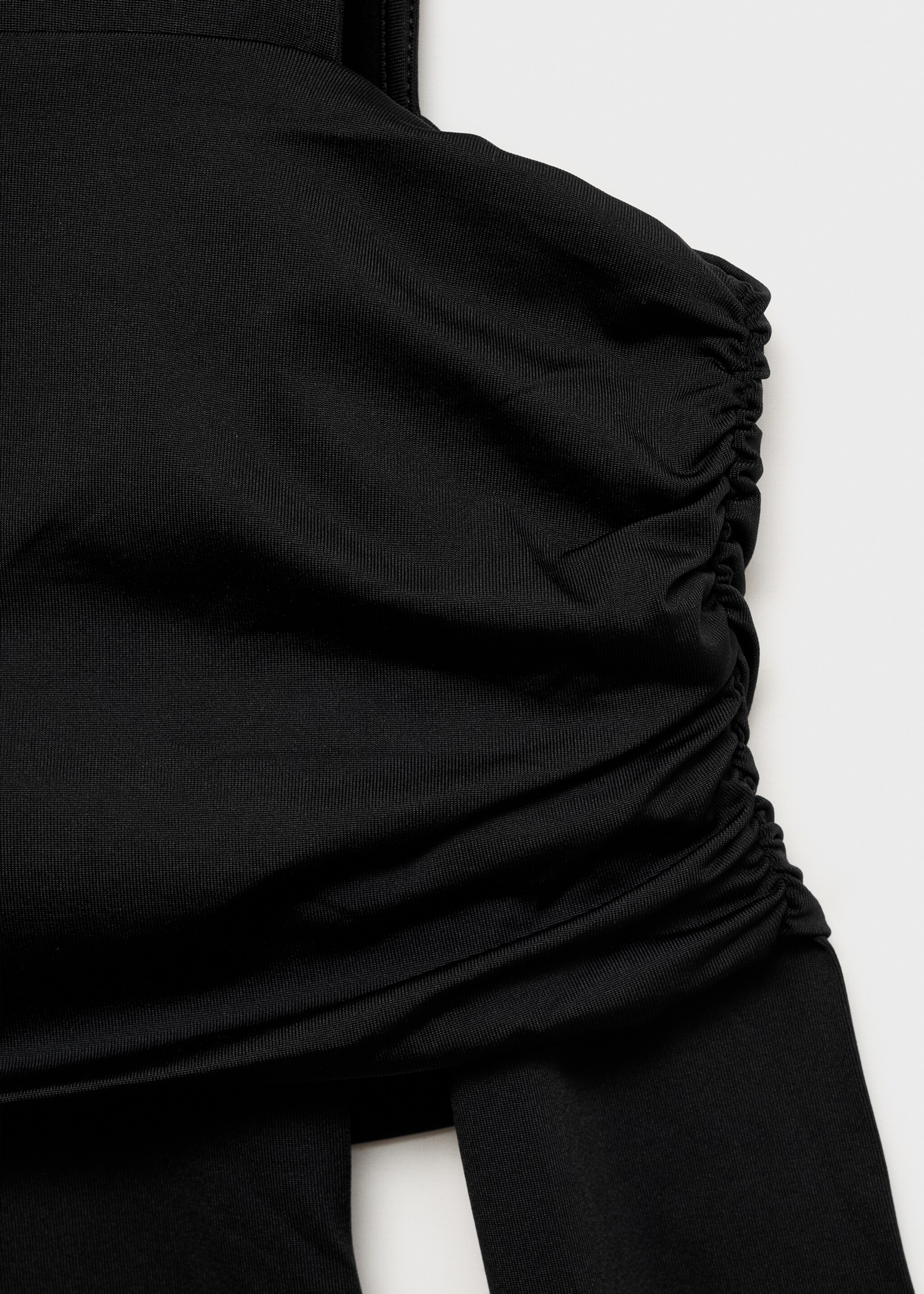 Combined bare shoulder bodysuit - Details of the article 8, Black. Ref: 77077719-00.