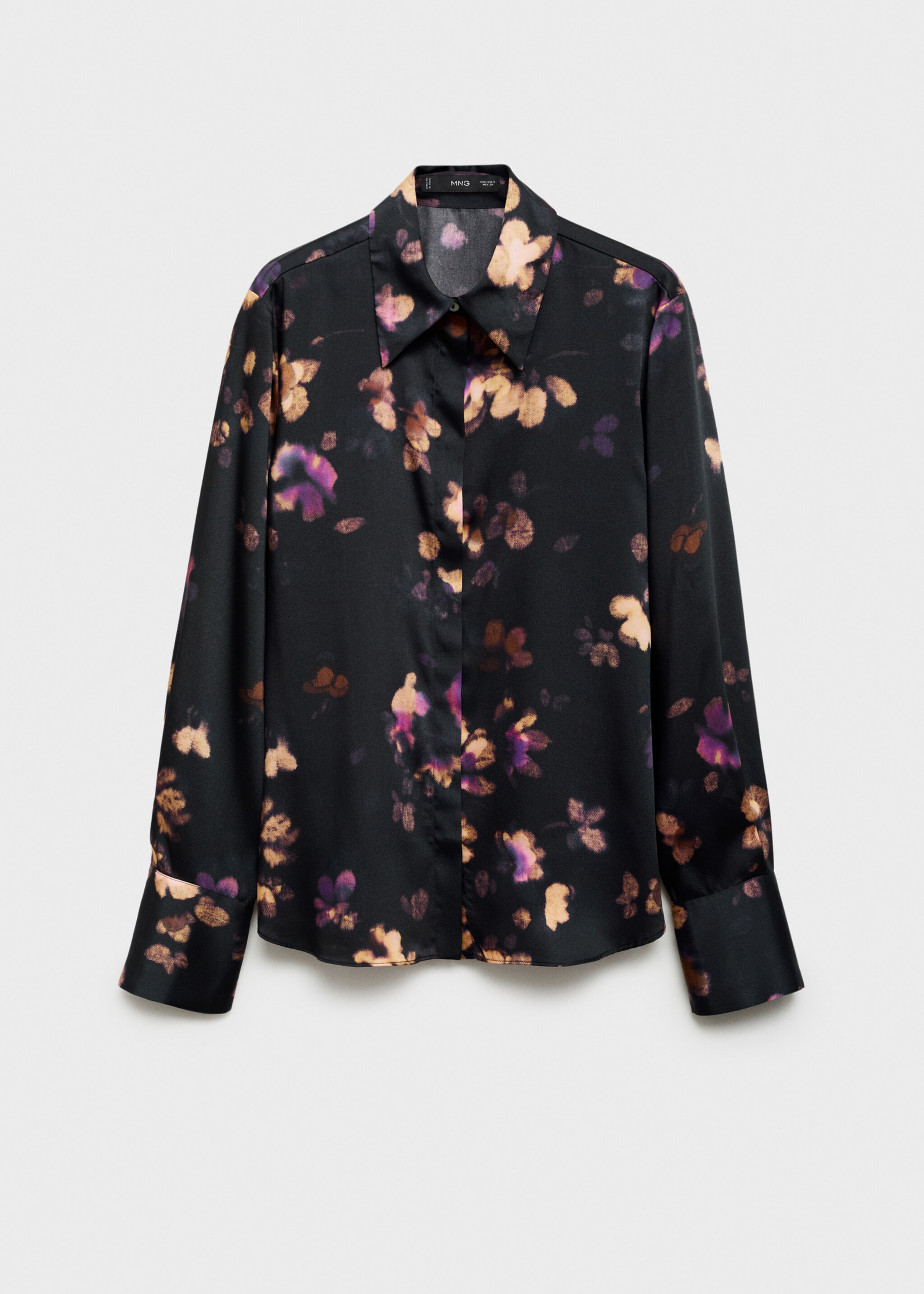 Camisa satinada estampada - Artículo sin modelo, Morado. Ref: 77077720-00.