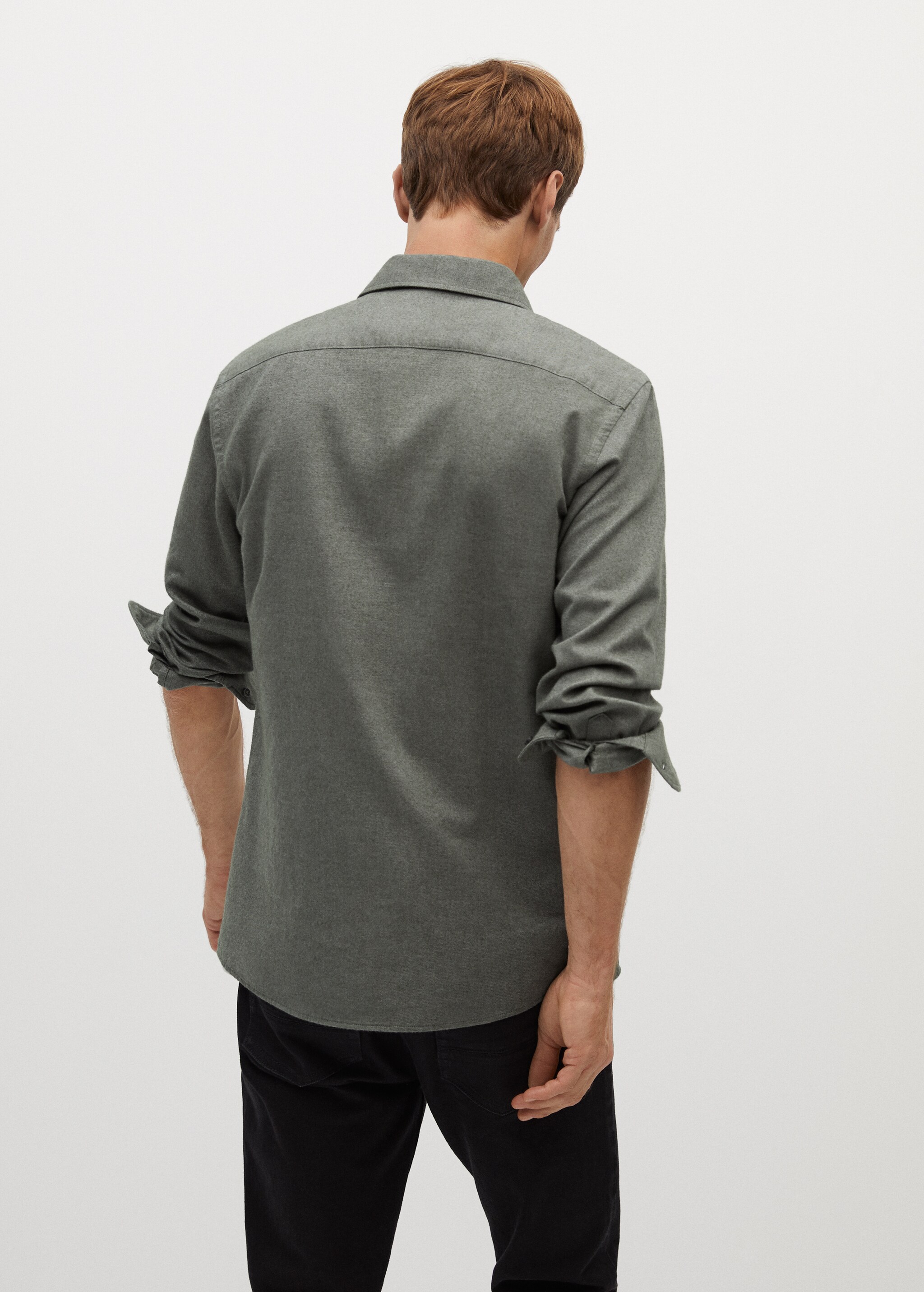 Bavlněné kalhoty slim fit se skotskou kostkou - Zadní strana zboží