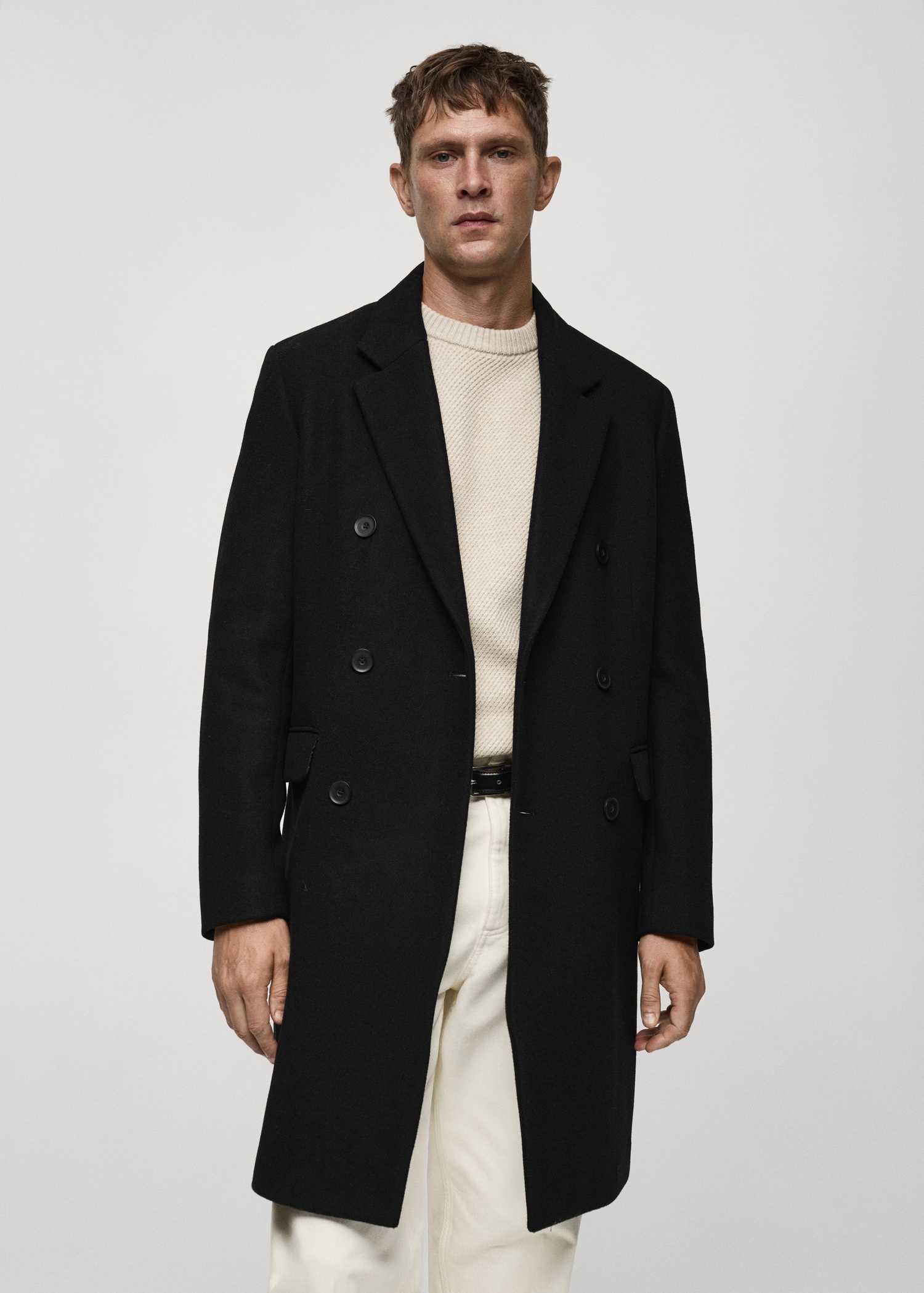 Recycled wool double-breasted coat Men MANGO OUTLET USA
