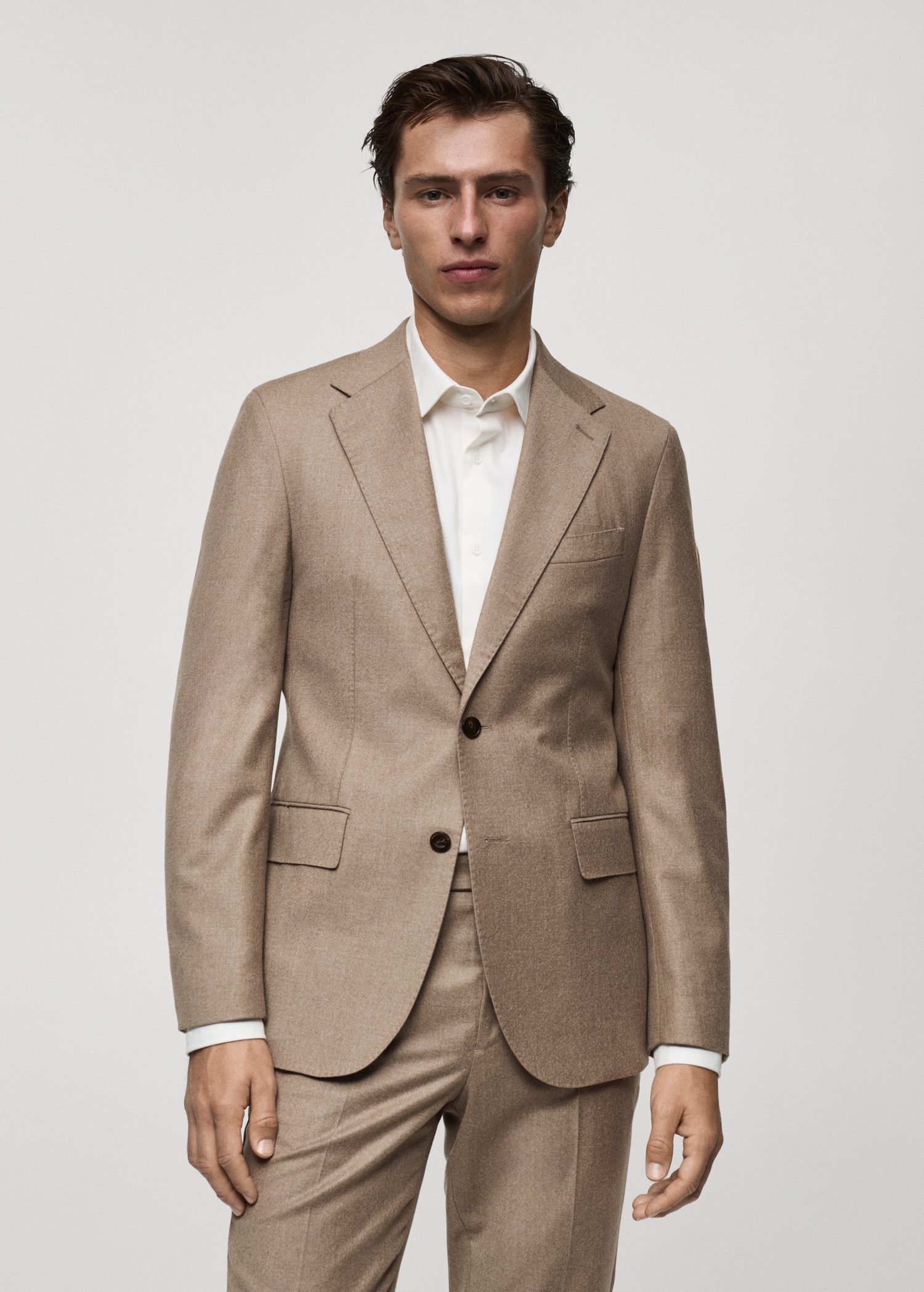 Veste costume flanelle 100 laine italienne Homme MANGO