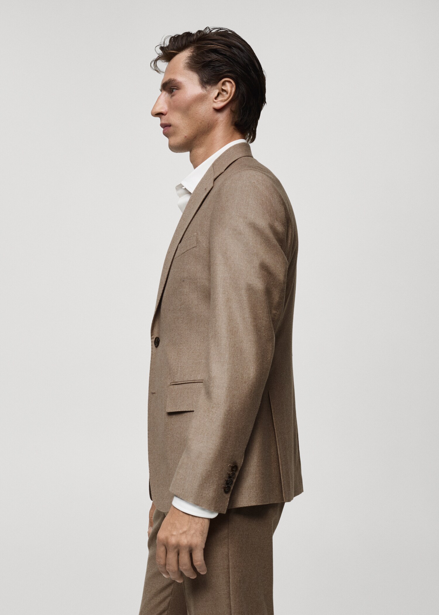 Italian 100% virgin wool flannel suit jacket - Details of the article 6