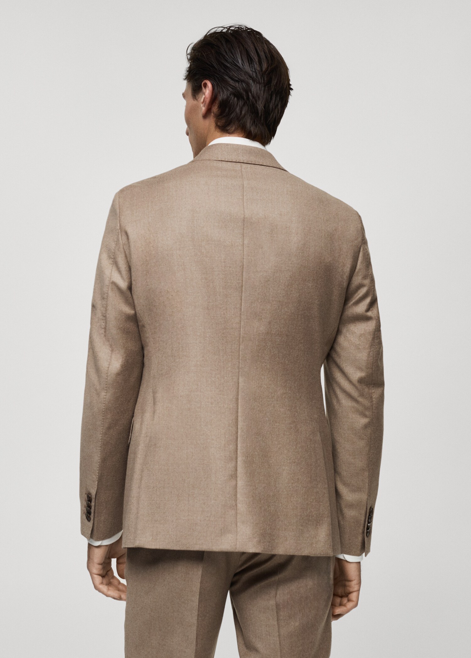 Italian 100% virgin wool flannel suit jacket - Reverse of the article