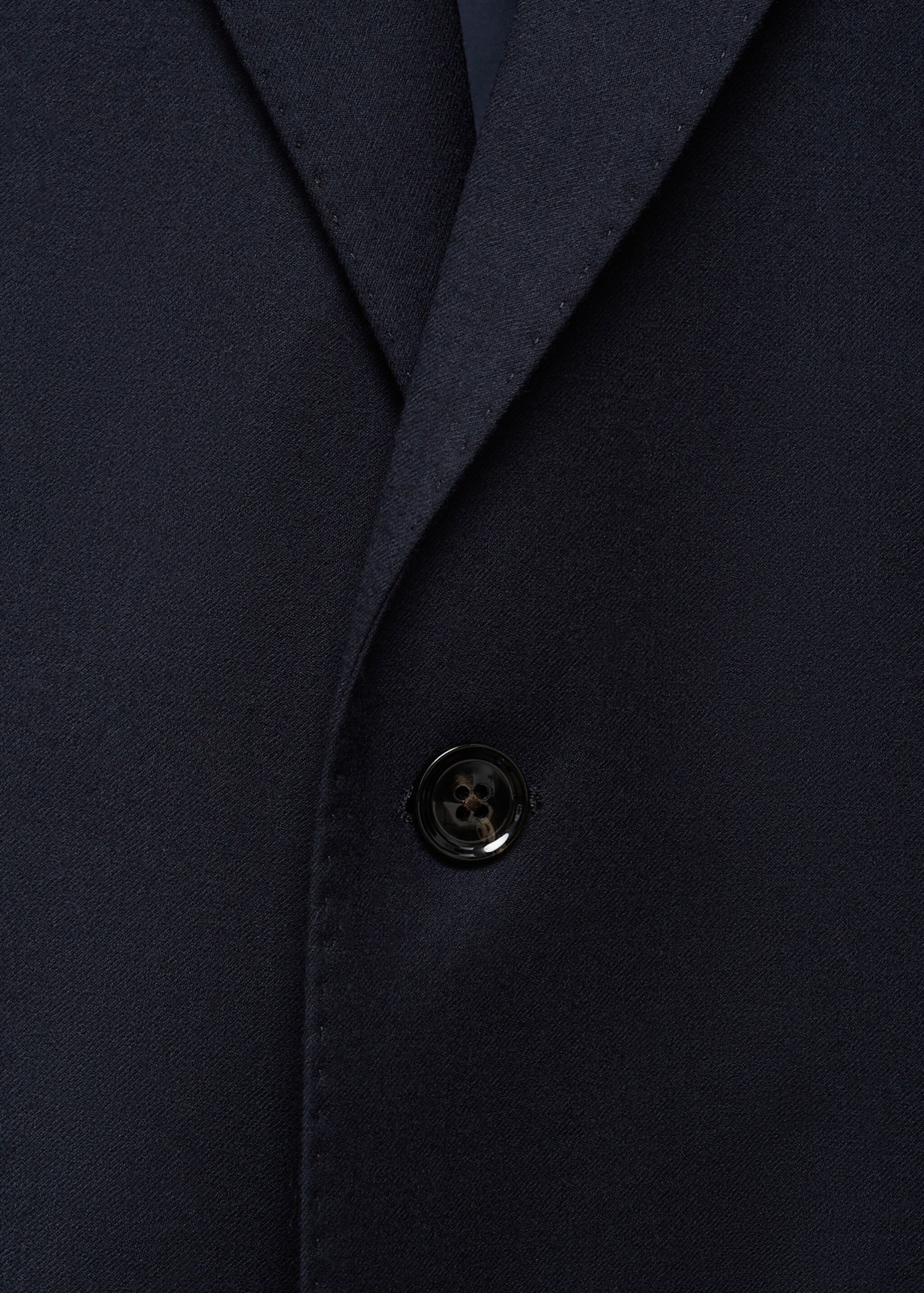 Italian 100% virgin wool flannel suit jacket - Details of the article 8, Dark Navy. Ref: 77077916-00.