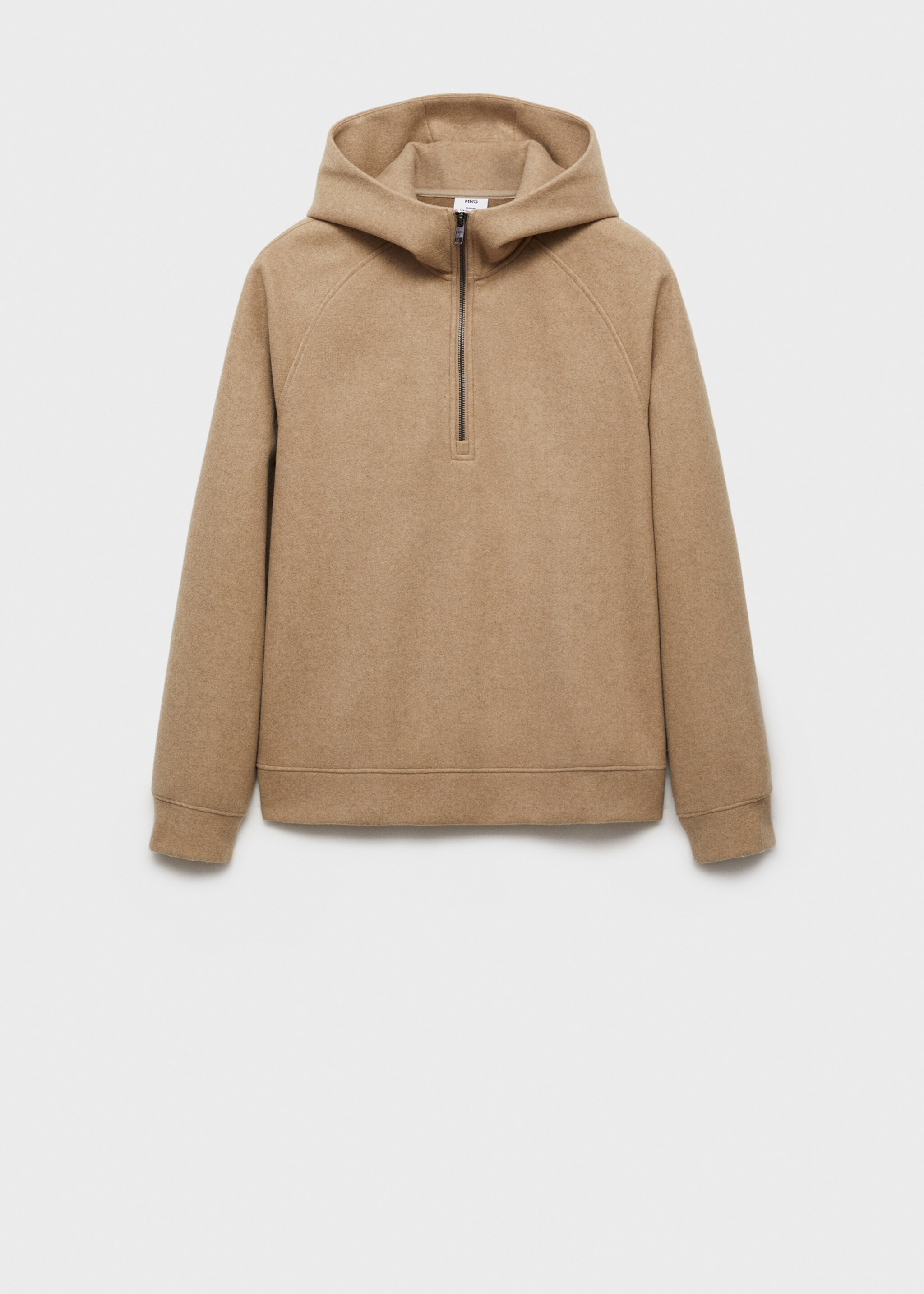 Hooded flannel sweatshirt - Article without model, Beige. Ref: 77077920-00.