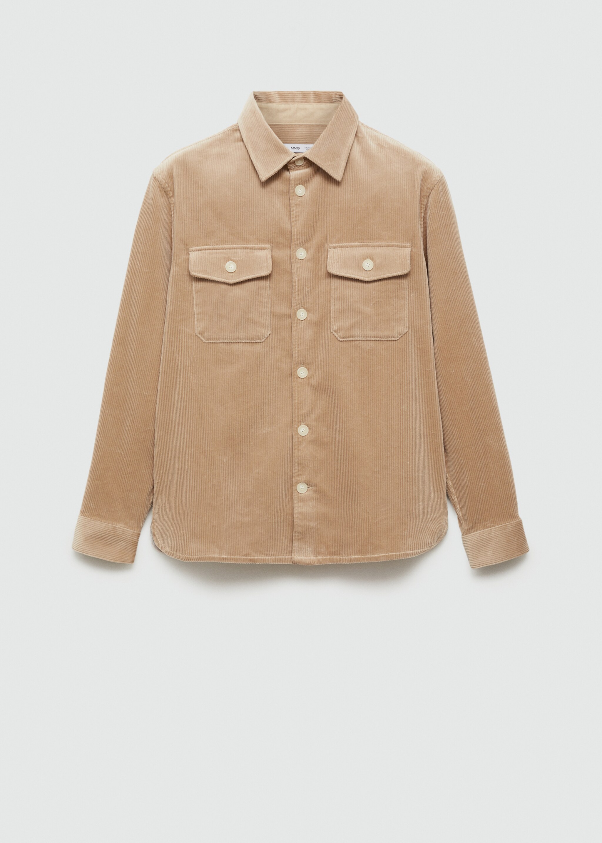 Surchemise velours côtelé poches - Article sans modèle, Beige. Ref: 77077921-00.