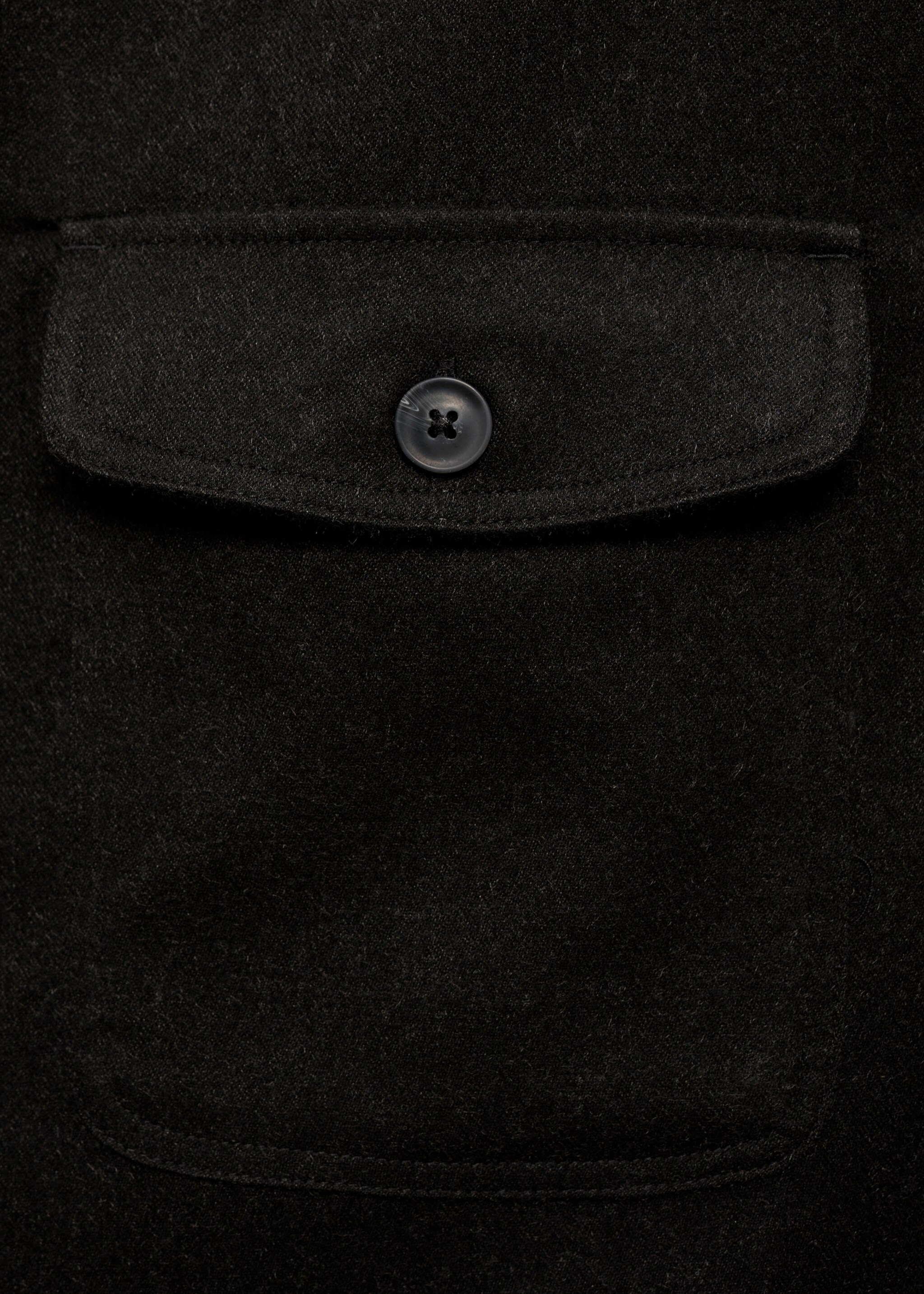 Regular-fit flannel overshirt with pockets - Details of the article 0, Dark Heather Grey. Ref: 77077922-00.