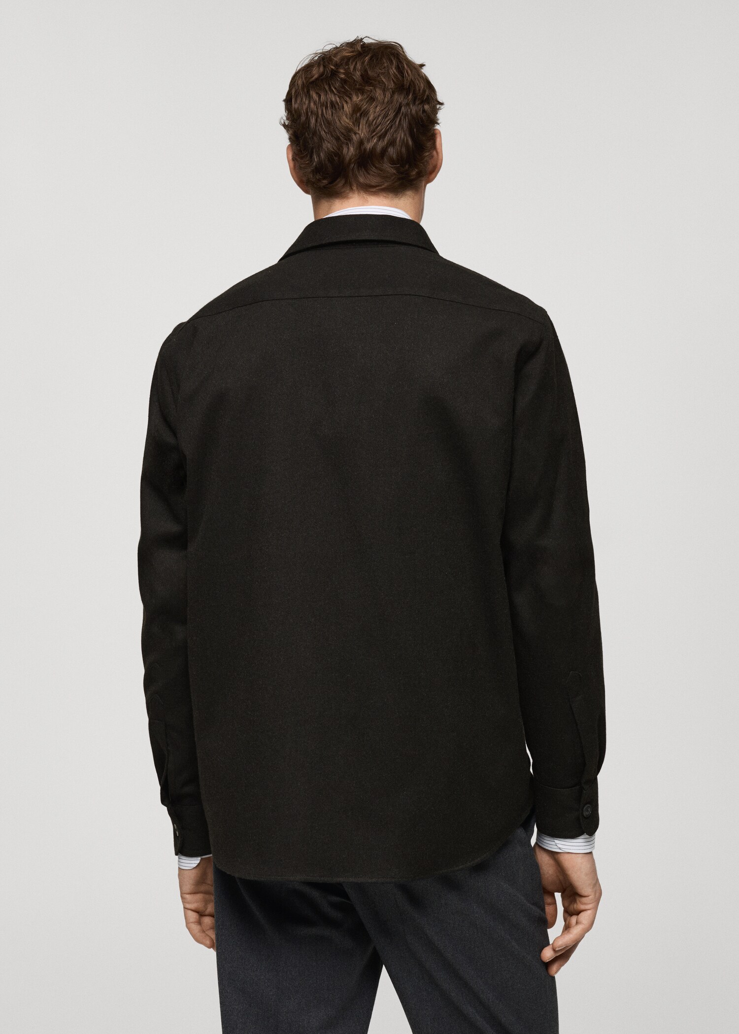 Regular-fit flannel overshirt with pockets - Reverse of the article