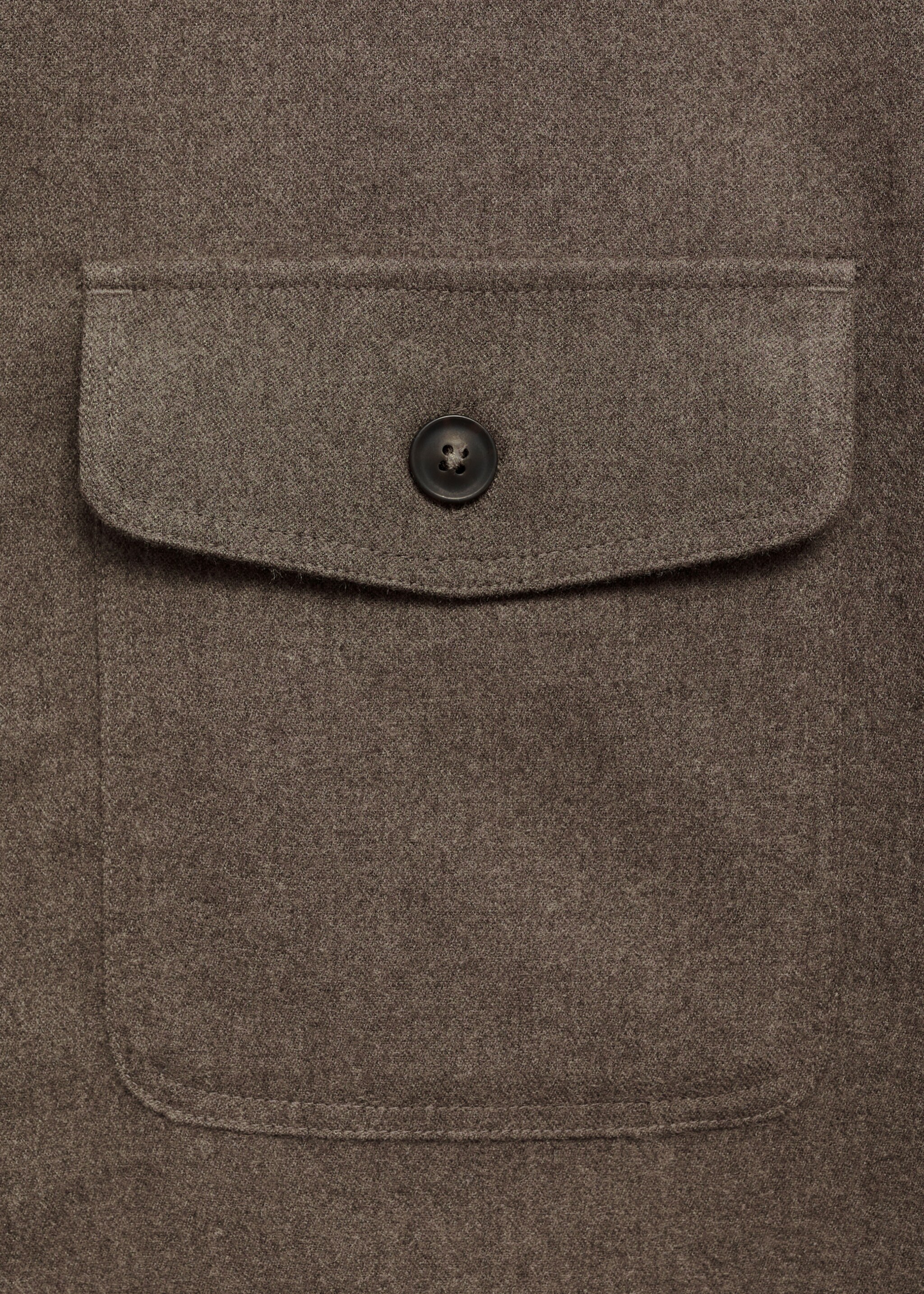 Regular-fit flannel overshirt with pockets - Details of the article 0, Mink Grey. Ref: 77077922-00.