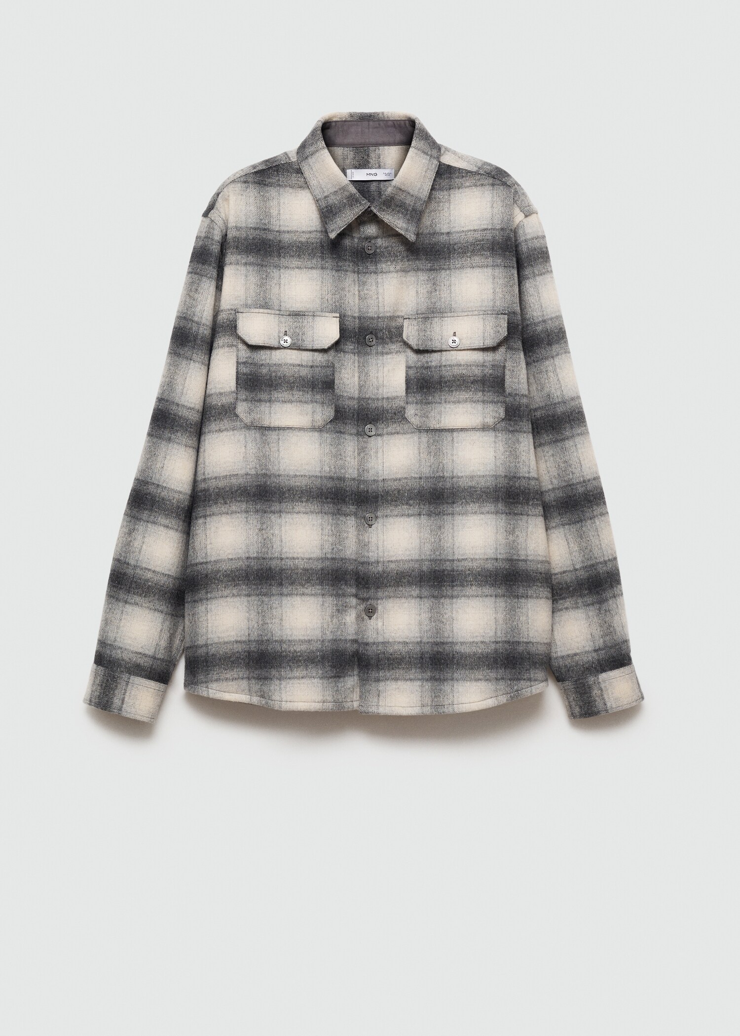 Plaid wool overshirt with pockets - Article without model