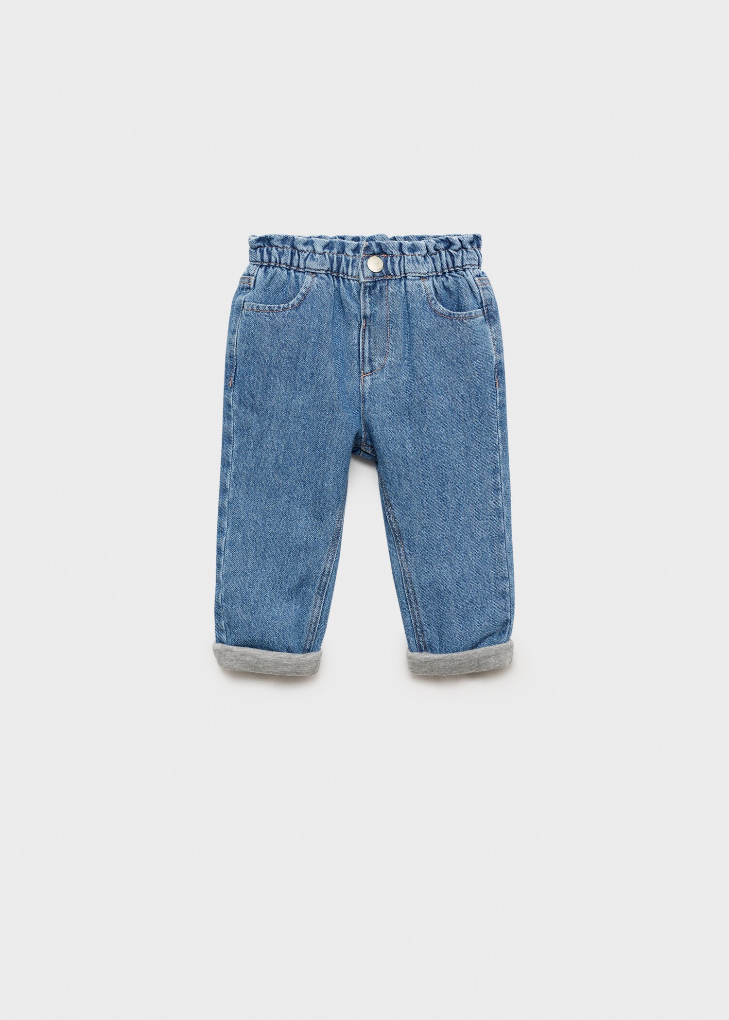 Fodrade paperbag-jeans - Artikel utan modell