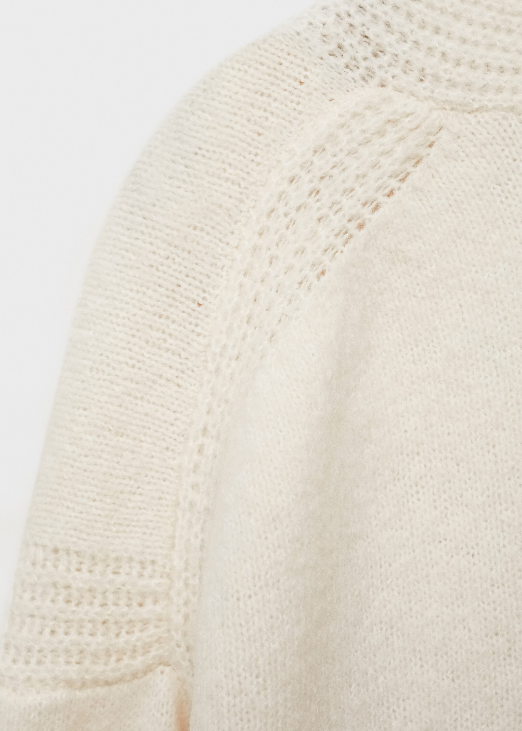 Cárdigan punto cuello pico - Detalle del artículo 0, Crudo. Ref: 77077931-00.
