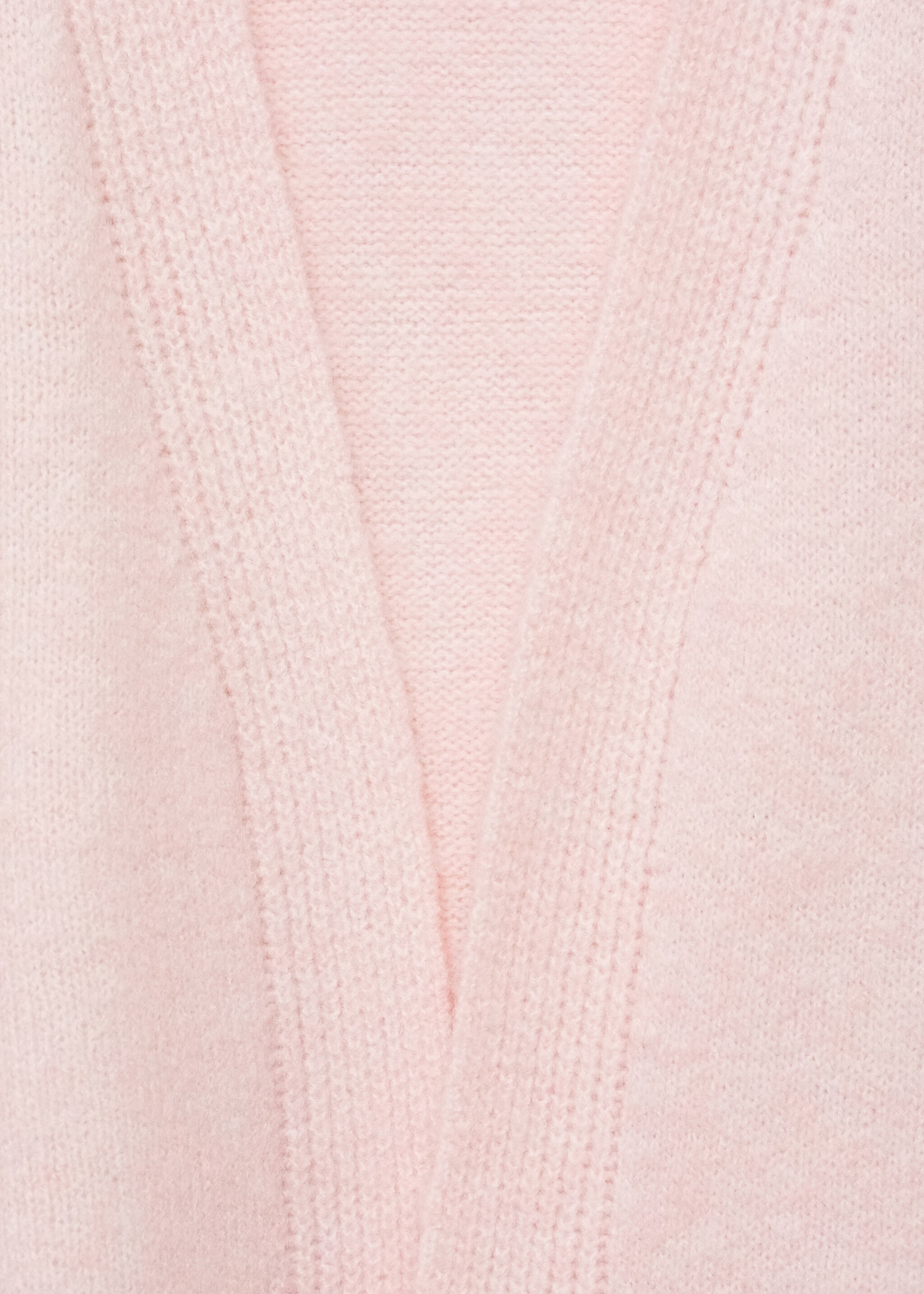 Cárdigan punto cuello pico - Detalle del artículo 8, Rosa palo. Ref: 77077931-00.