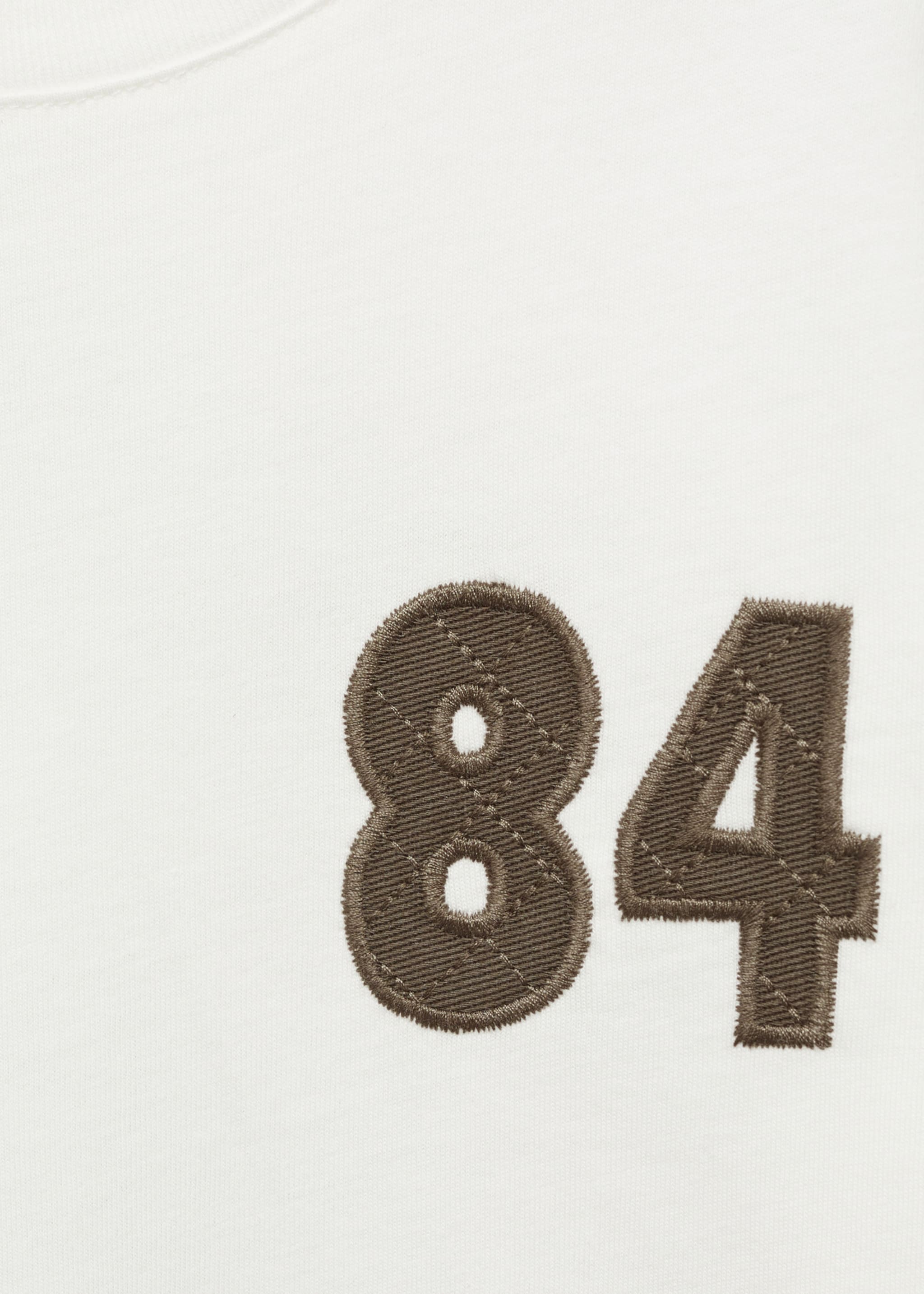 Camiseta estampada detalles bordados - Detalle del artículo 8, Blanco roto. Ref: 77077934-00.