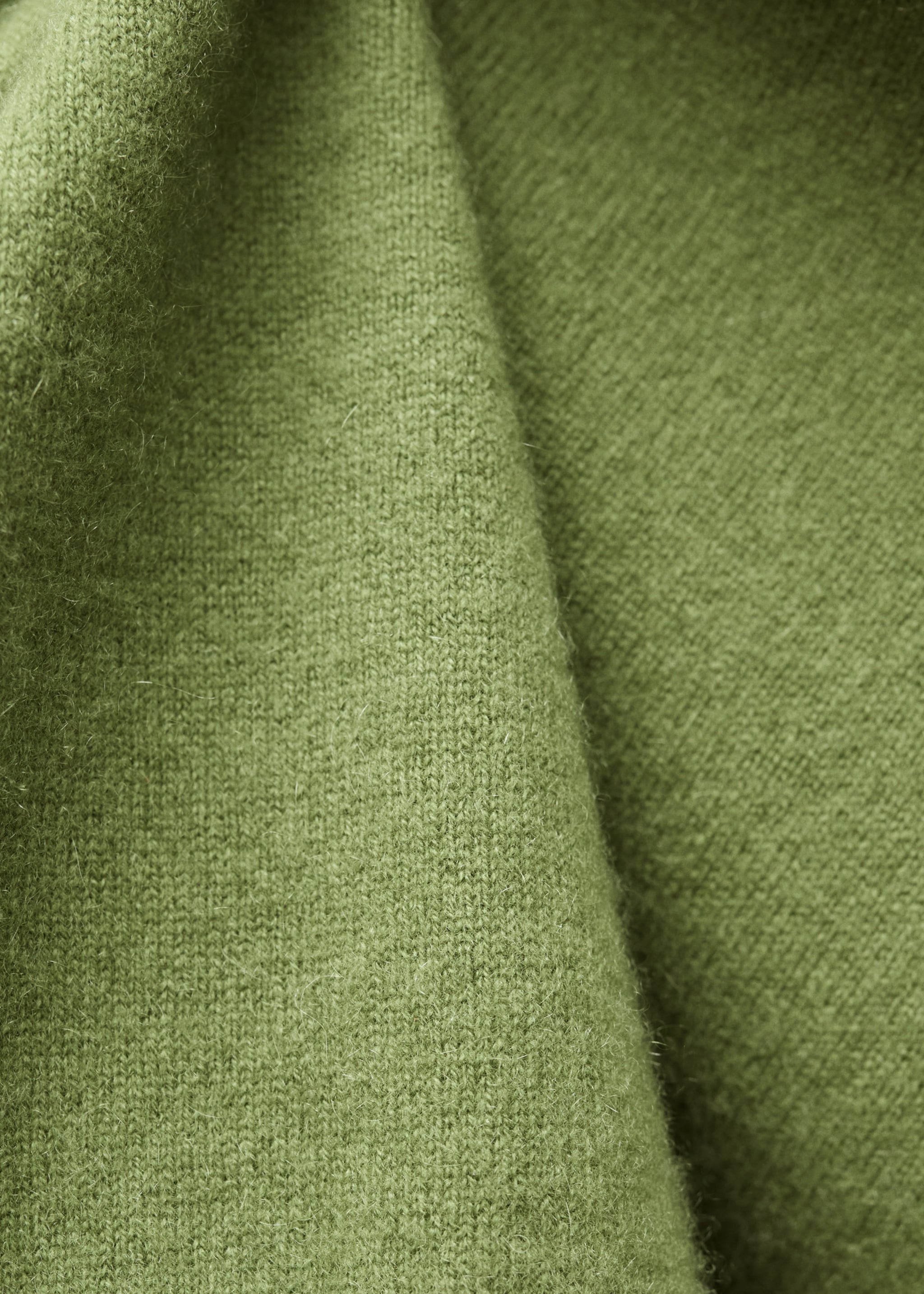 100% cashmere sweater with perkins neck - Details of the article 0, Green. Ref: 77078263-00.