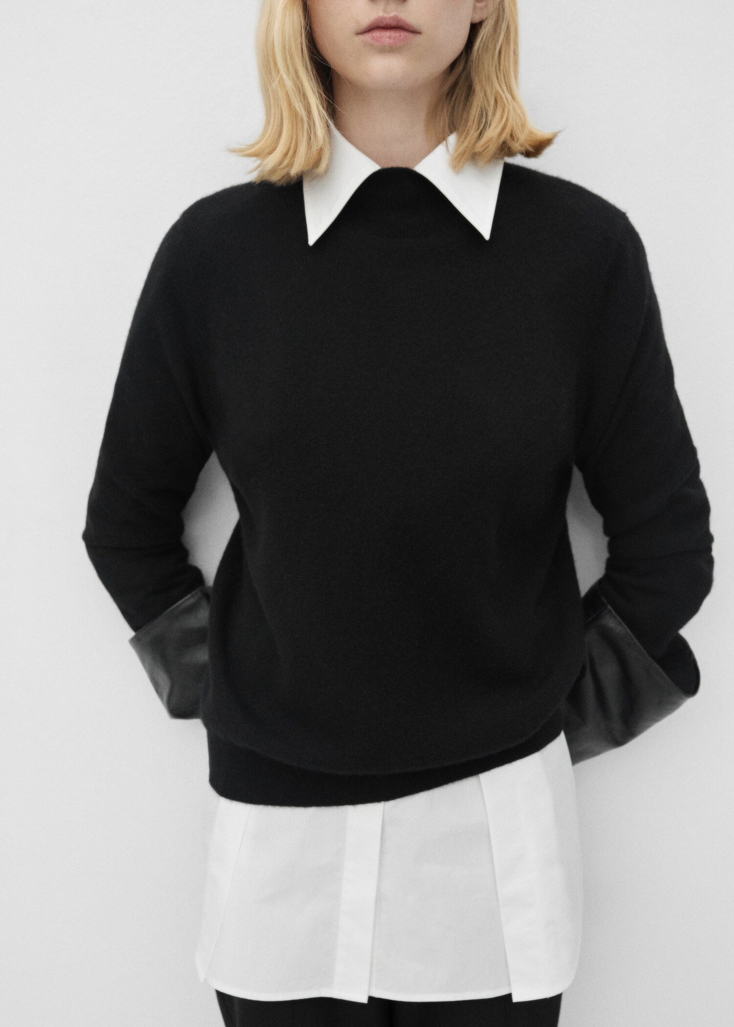 Pull-over 100 % cachemire col montant - Plan moyen
