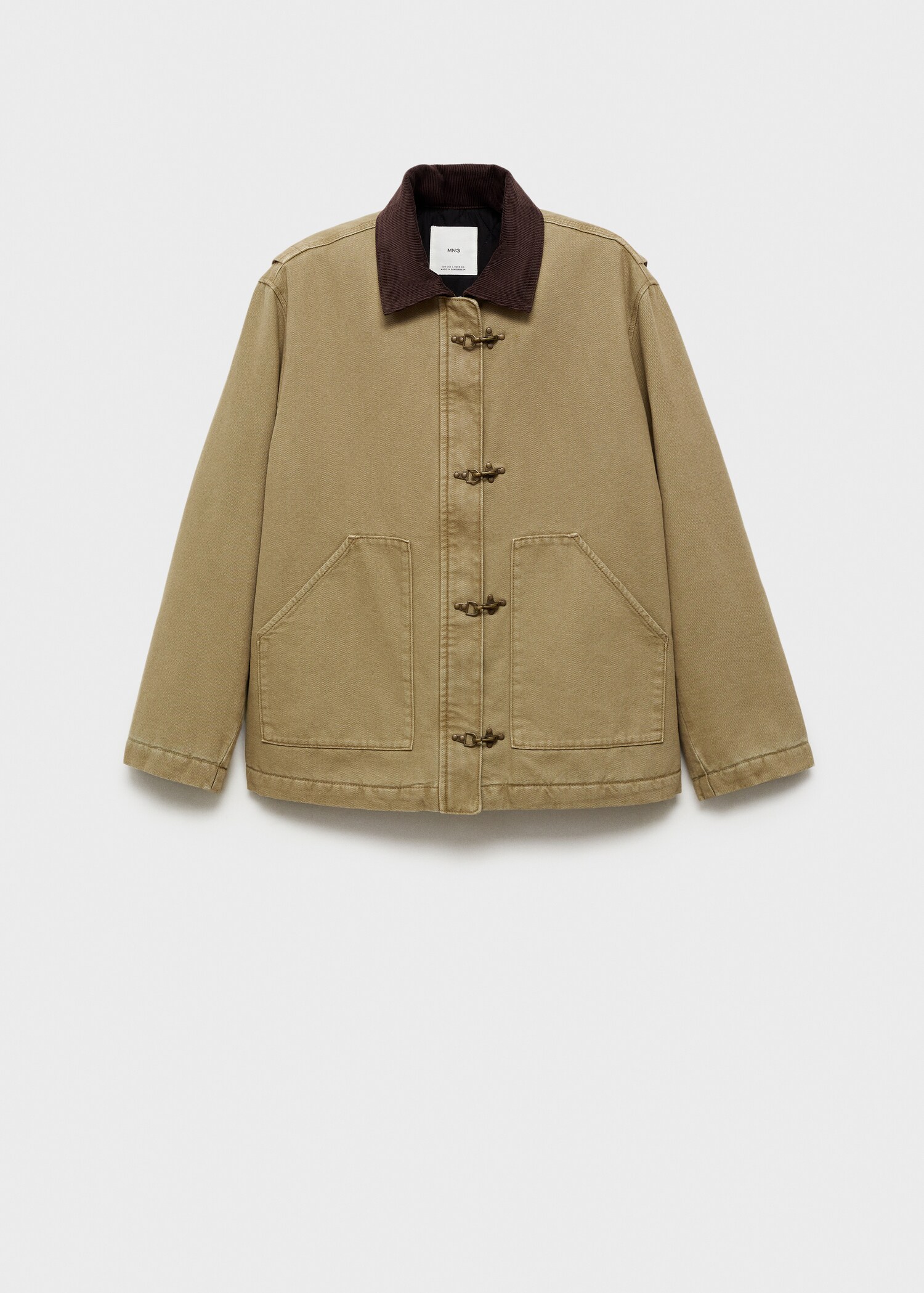 Parka with contrasting collar and pockets - Article without model