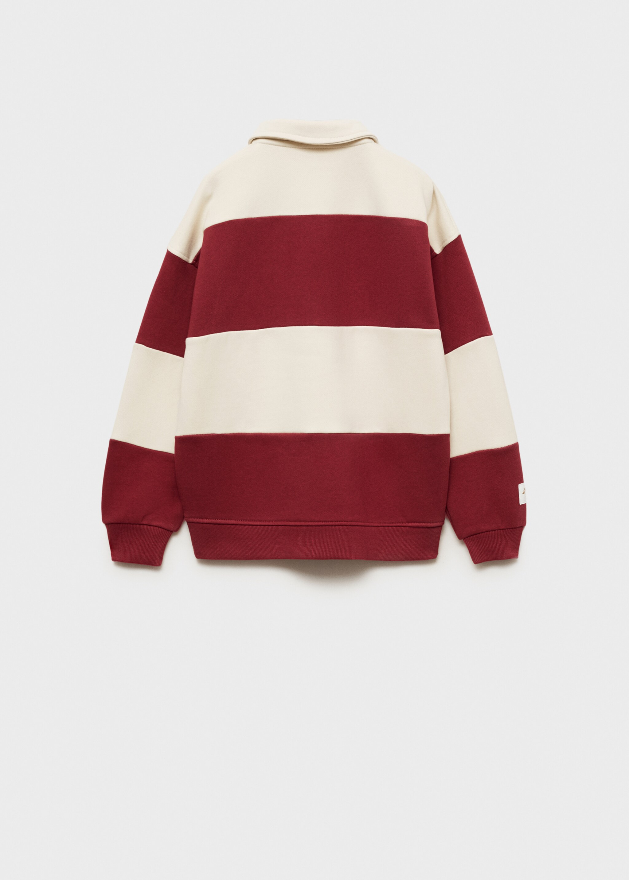 Striped polo sweatshirt - Reverse of the article, Maroon. Ref: 77078267-00.