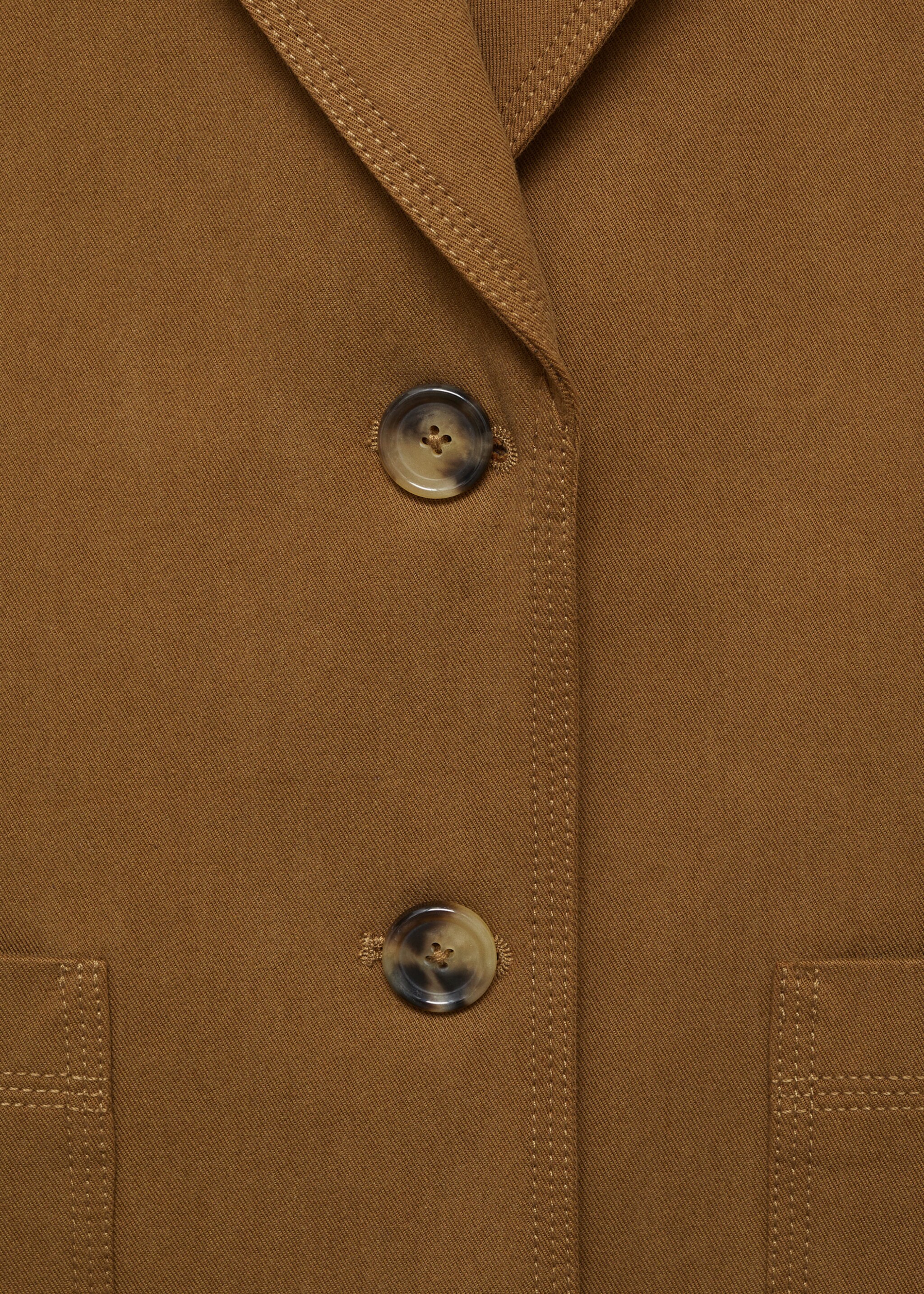 Lyocell jacket with pockets - Details of the article 8, Medium Brown. Ref: 77078269-00.