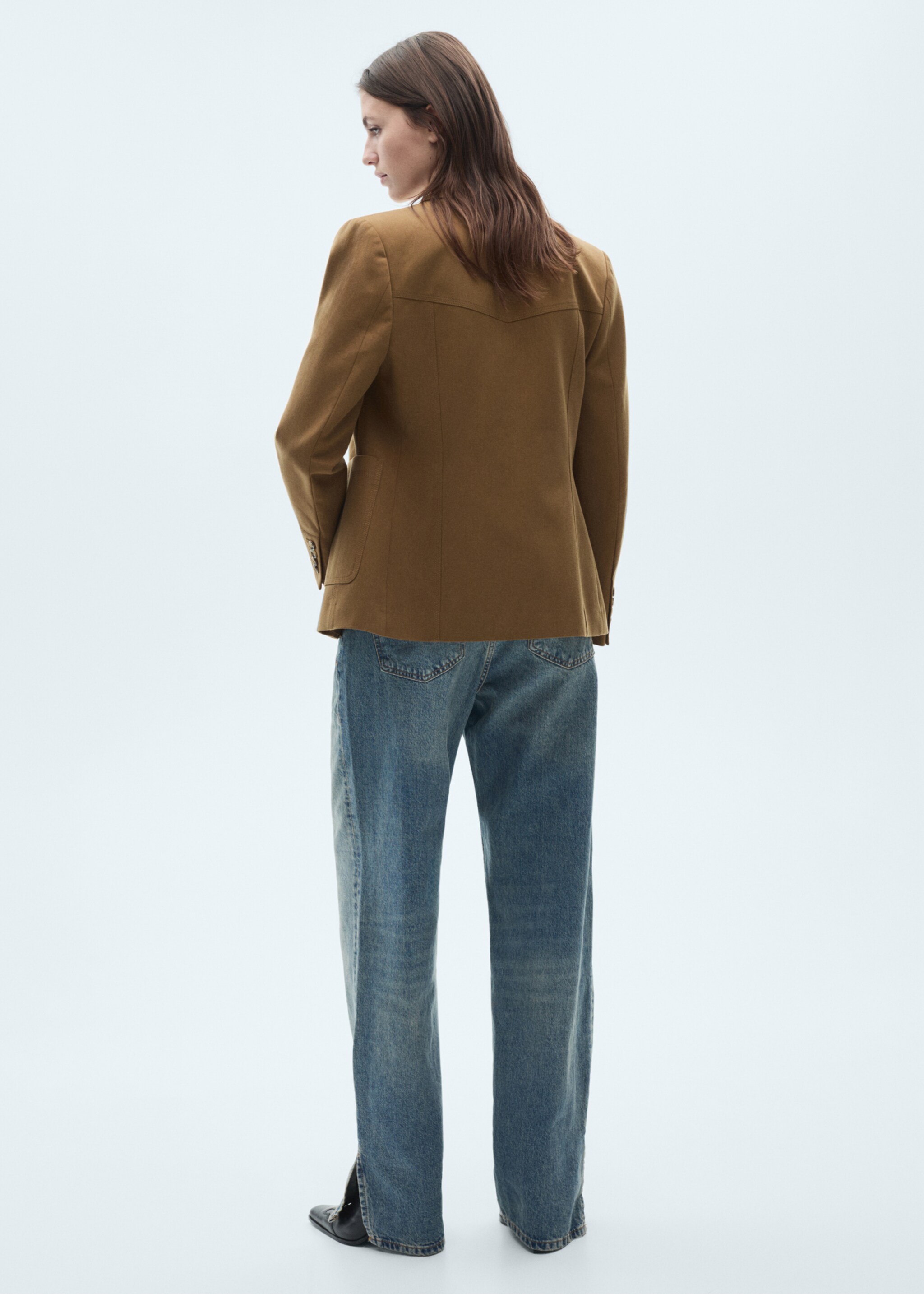 Lyocell jacket with pockets - Reverse of the article, Medium Brown. Ref: 77078269-00.